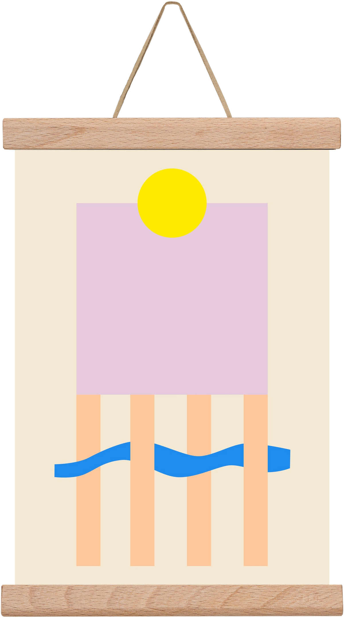 YELLOW AND LILAC, 20x30 cm (20x30 cm), Tölgy akasztó