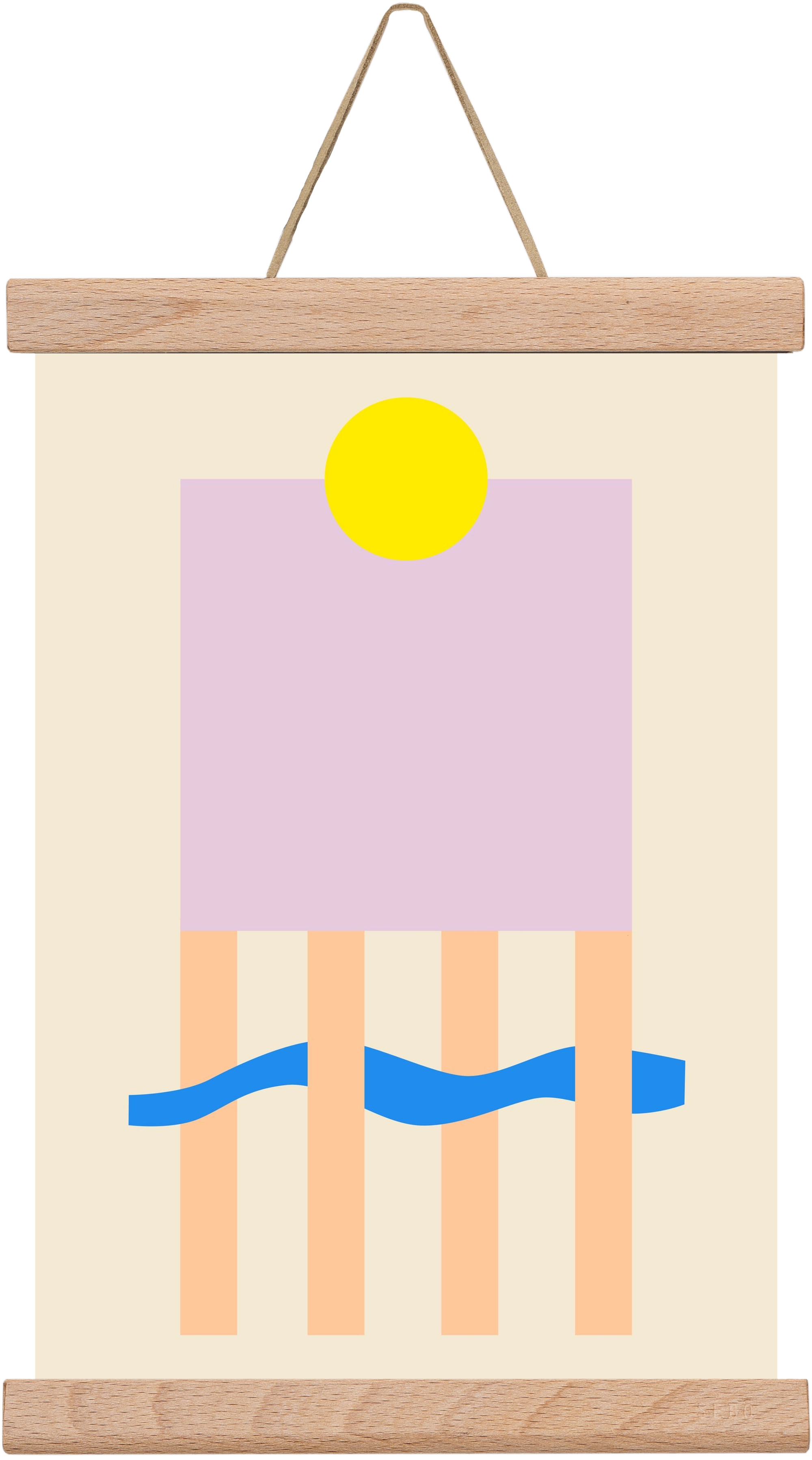 YELLOW AND LILAC, 20x30 cm (20x30 cm), Tölgy akasztó