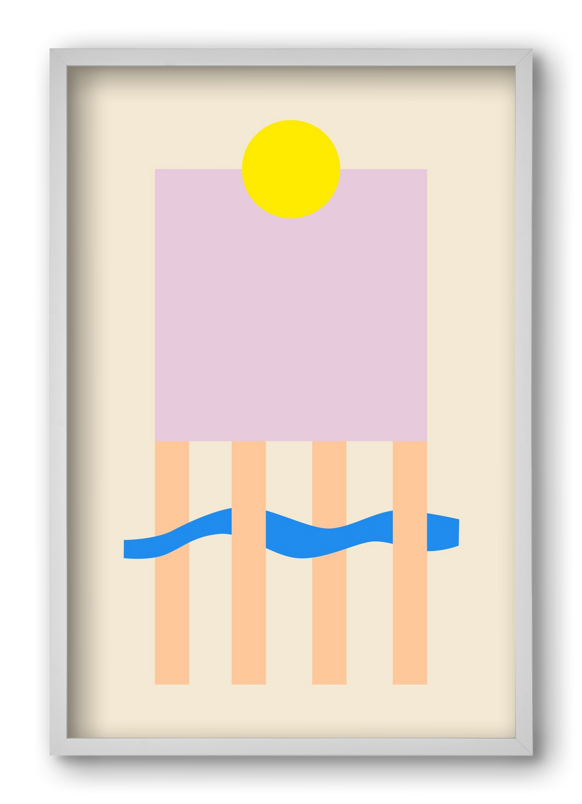 YELLOW AND LILAC, 40x60 cm (40x60 cm), Fehér keret