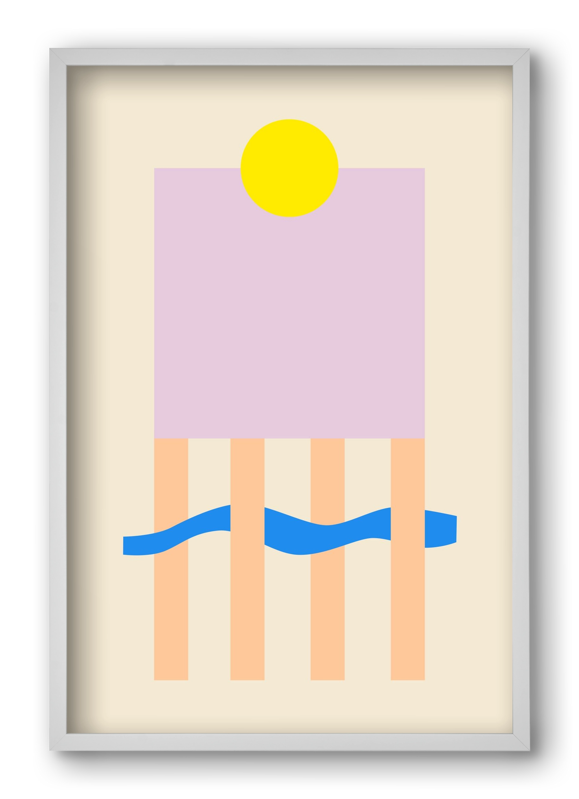 YELLOW AND LILAC, 40x60 cm (40x60 cm), Fehér keret