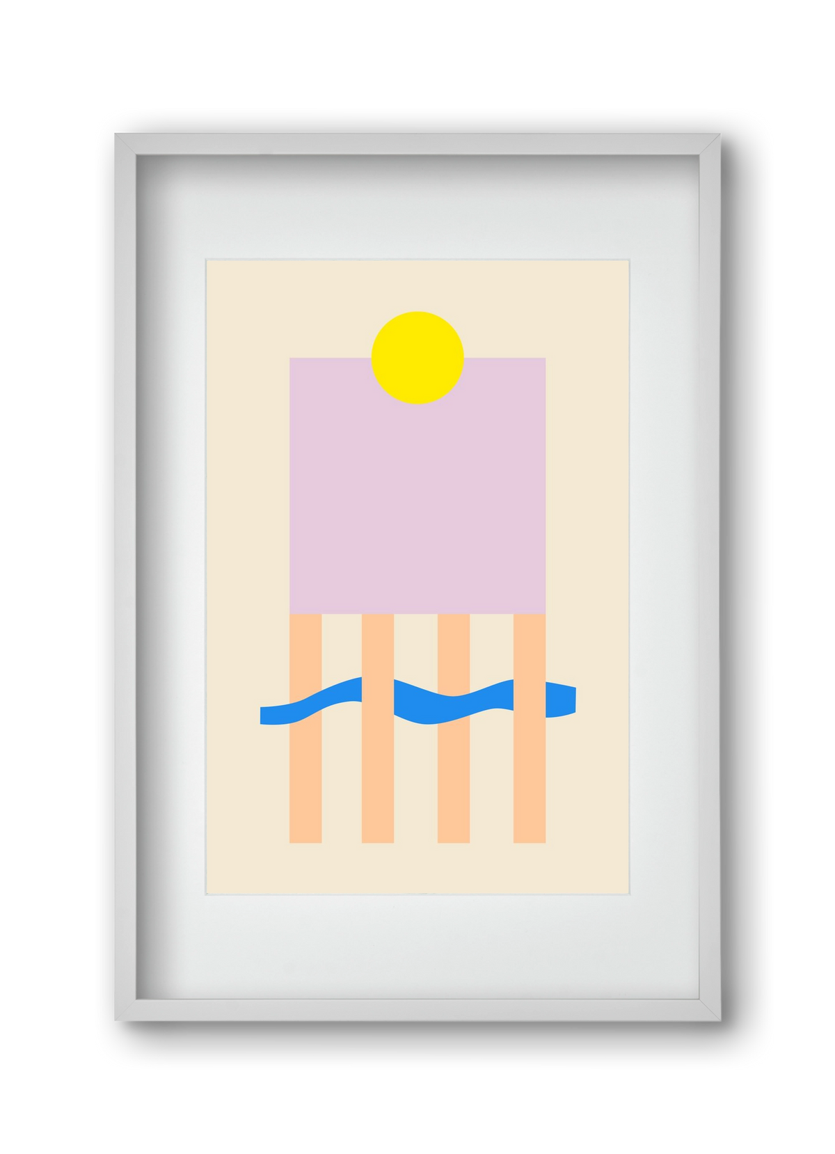 YELLOW AND LILAC, 30x45 cm (20x30 cm), Fehér keret, paszpartuval