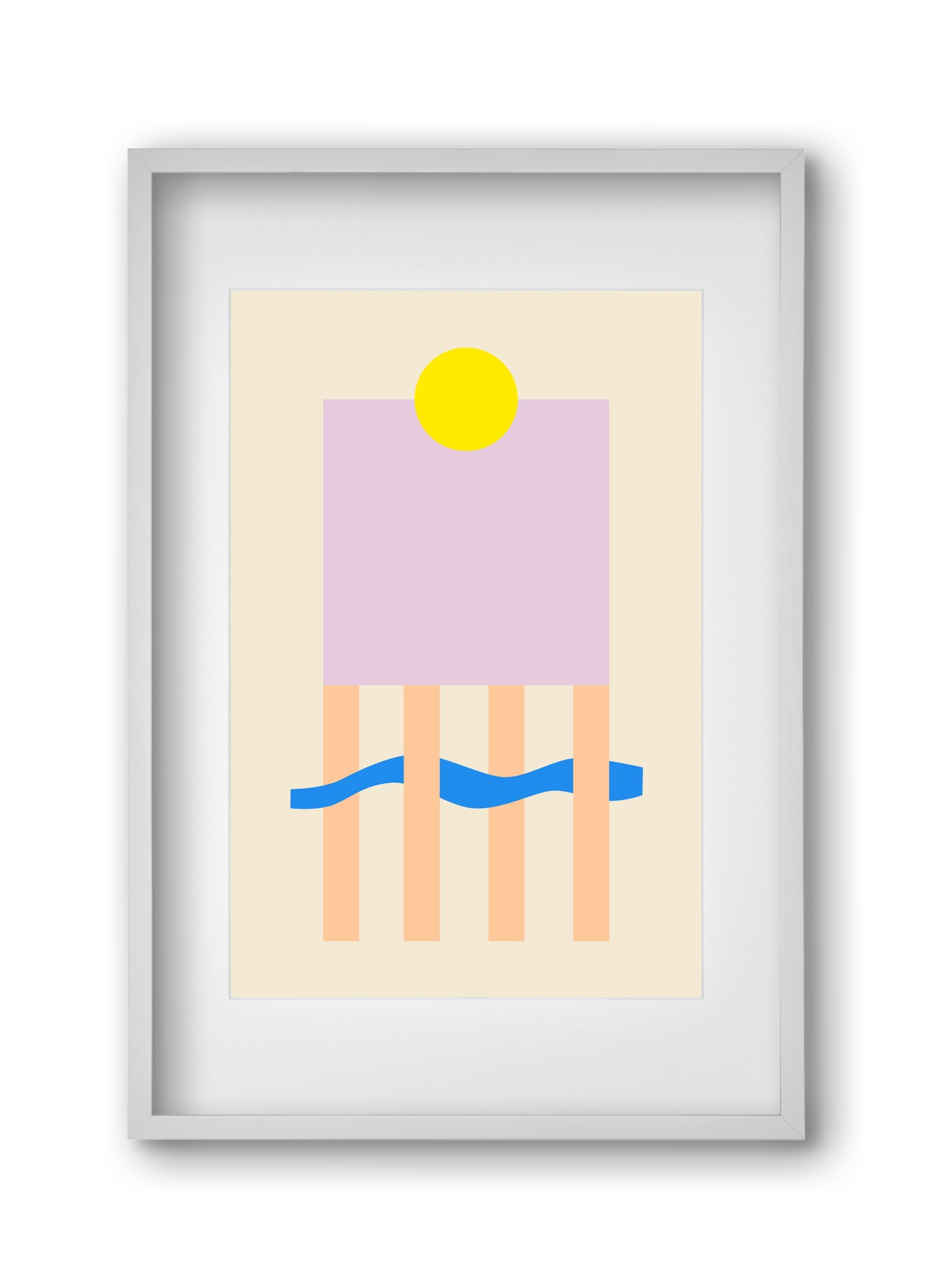 YELLOW AND LILAC, 30x45 cm (20x30 cm), Fehér keret, paszpartuval