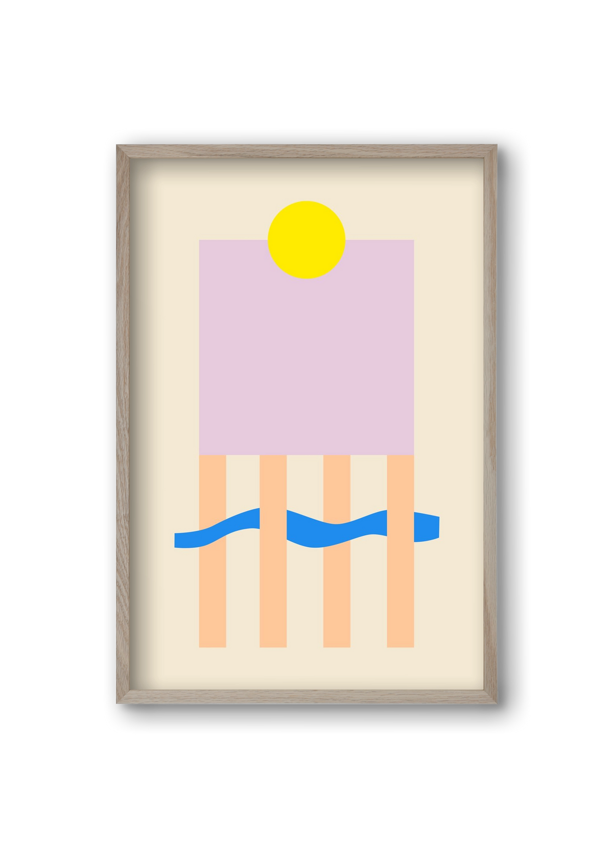 YELLOW AND LILAC, 20x30 cm (20x30 cm), Tölgy keret