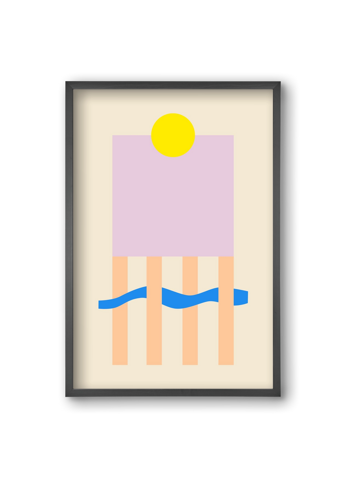 YELLOW AND LILAC, 20x30 cm (20x30 cm), Fekete keret