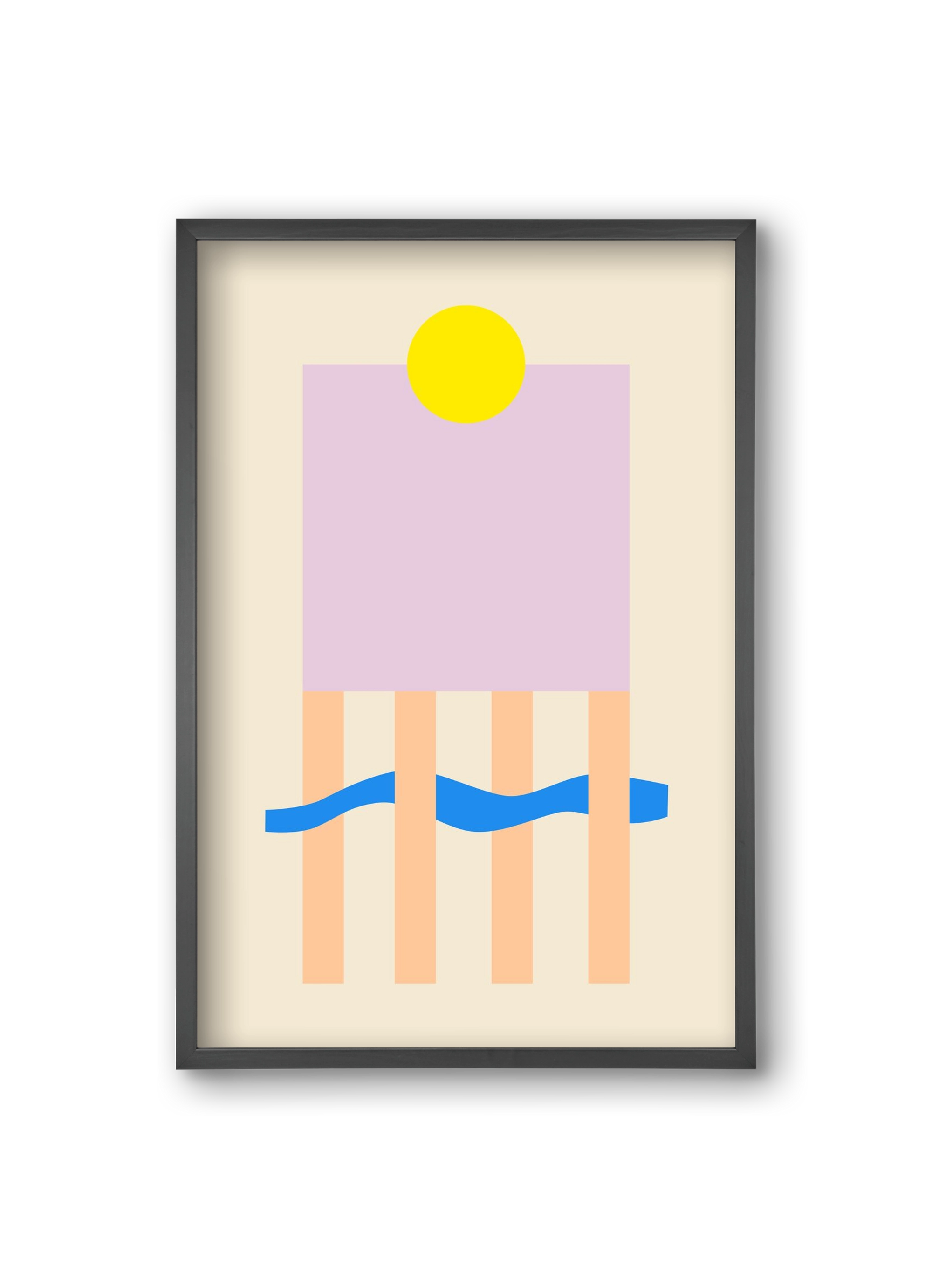 YELLOW AND LILAC, 20x30 cm (20x30 cm), Fekete keret