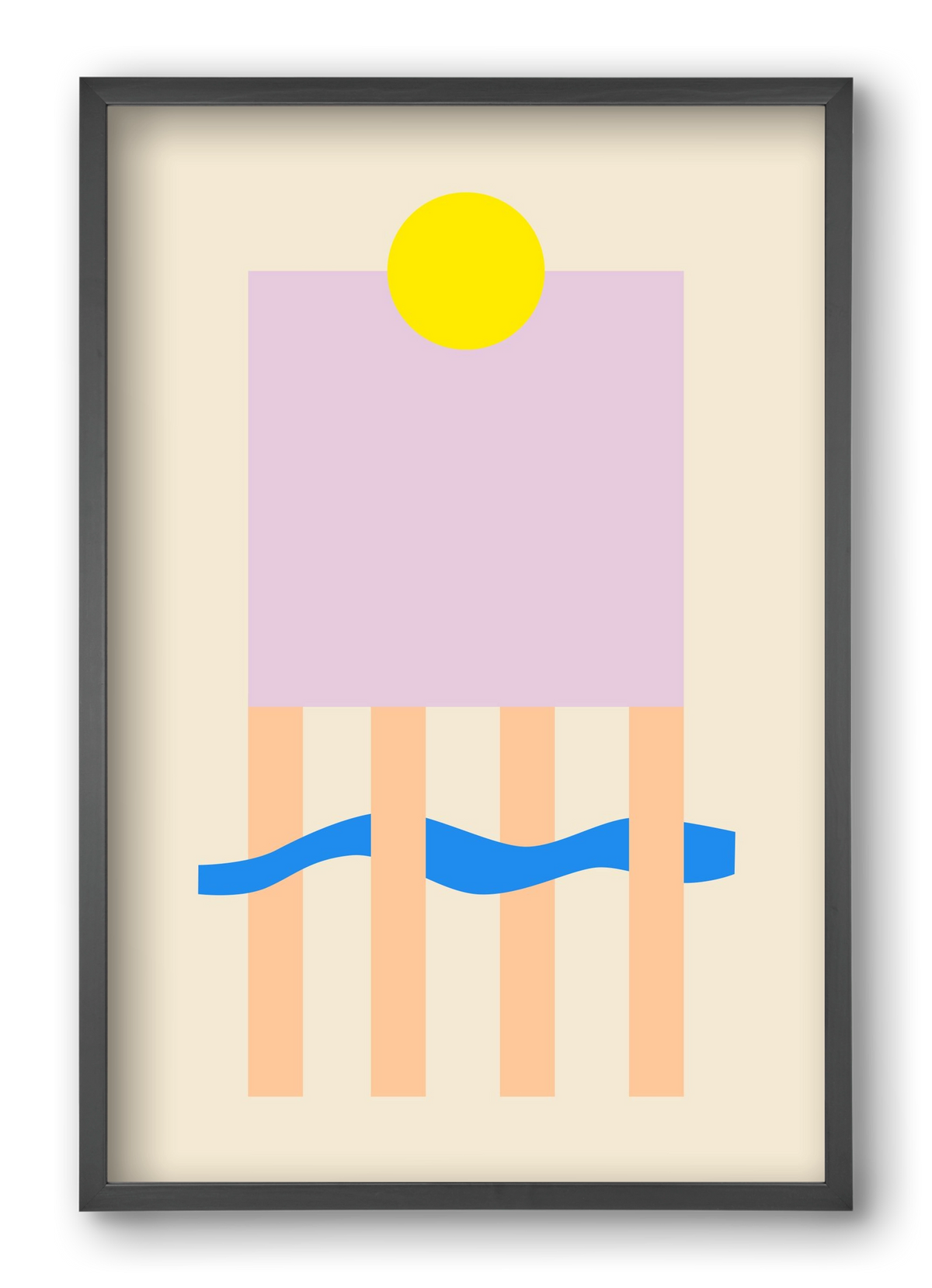 YELLOW AND LILAC, 40x60 cm (40x60 cm), Fekete keret