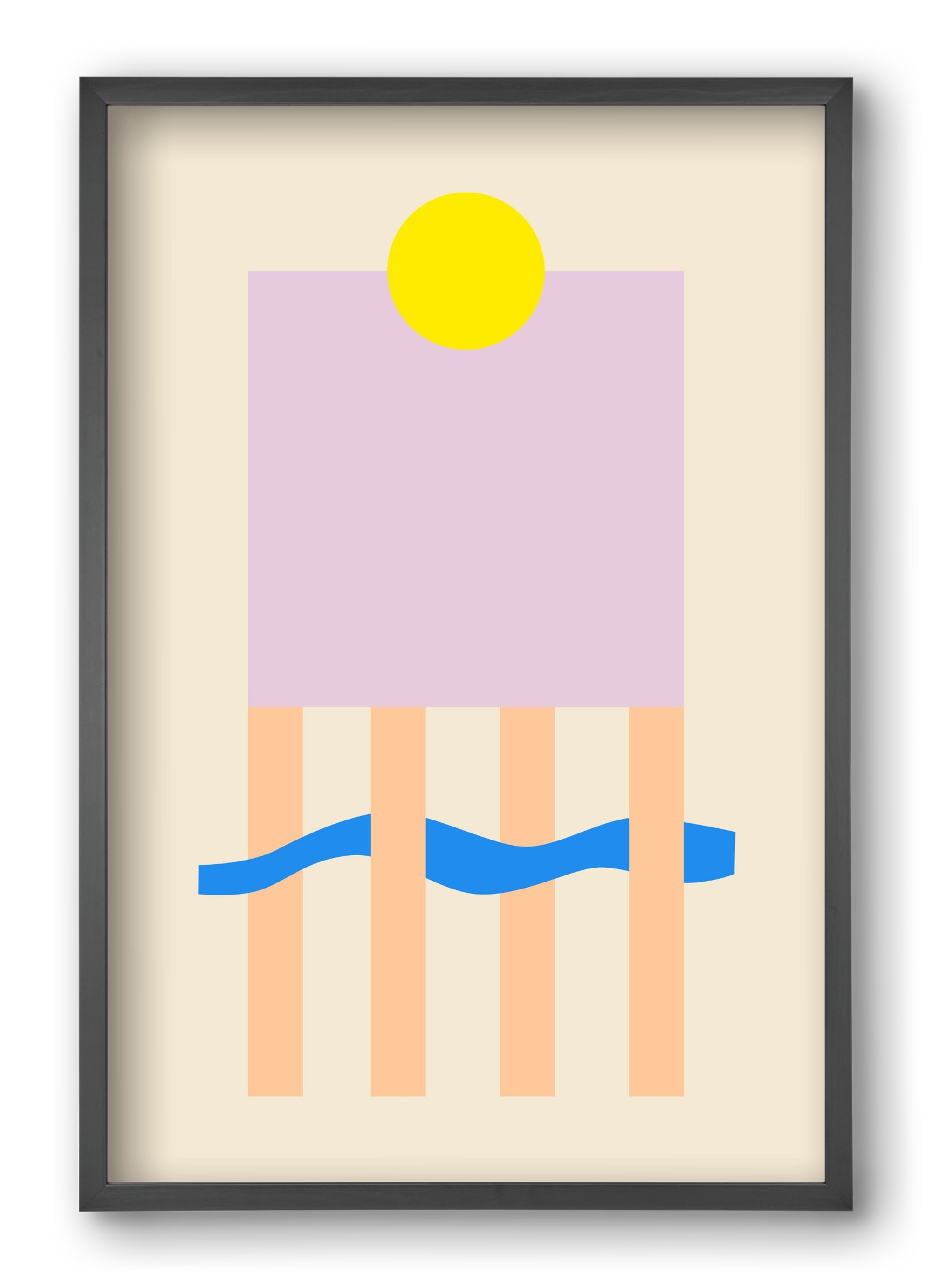 YELLOW AND LILAC, 40x60 cm (40x60 cm), Fekete keret