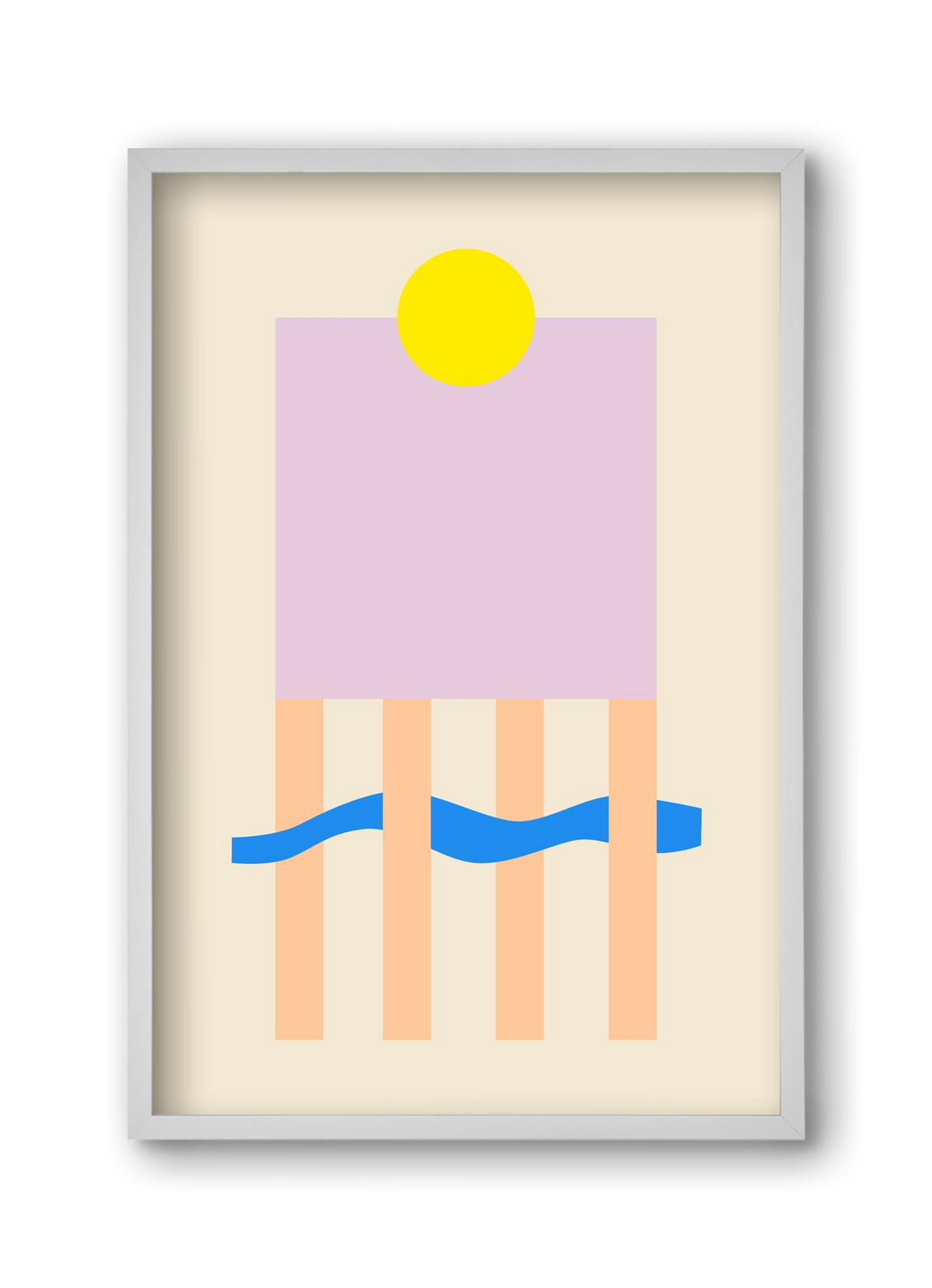 YELLOW AND LILAC, 30x45 cm (30x45 cm), Fehér keret