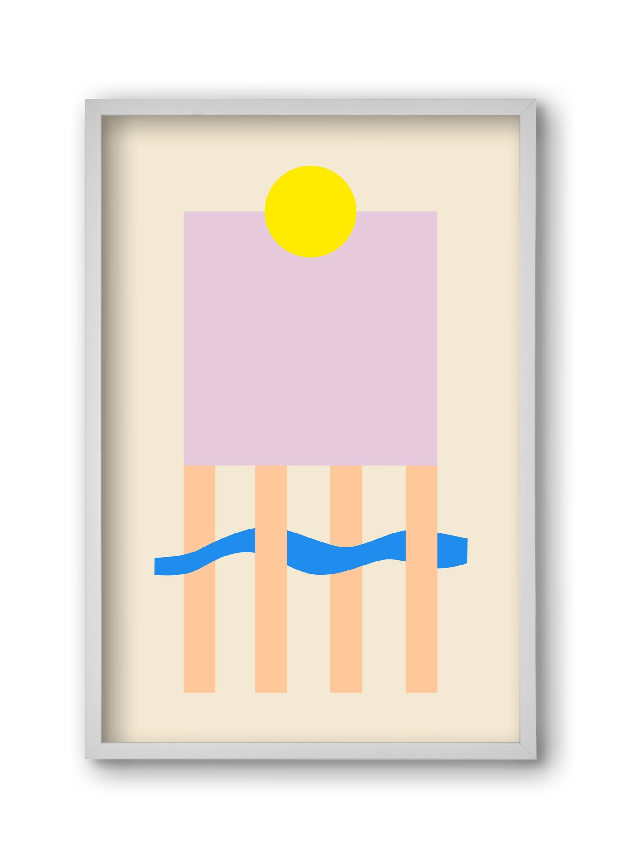 YELLOW AND LILAC, 30x45 cm (30x45 cm), Fehér keret