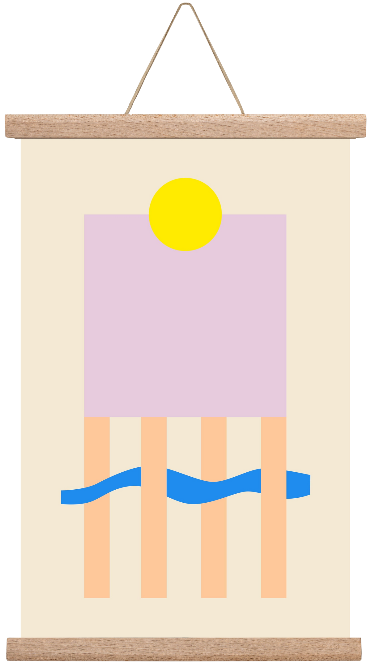 YELLOW AND LILAC, 30x45 cm (30x45 cm), Tölgy akasztó