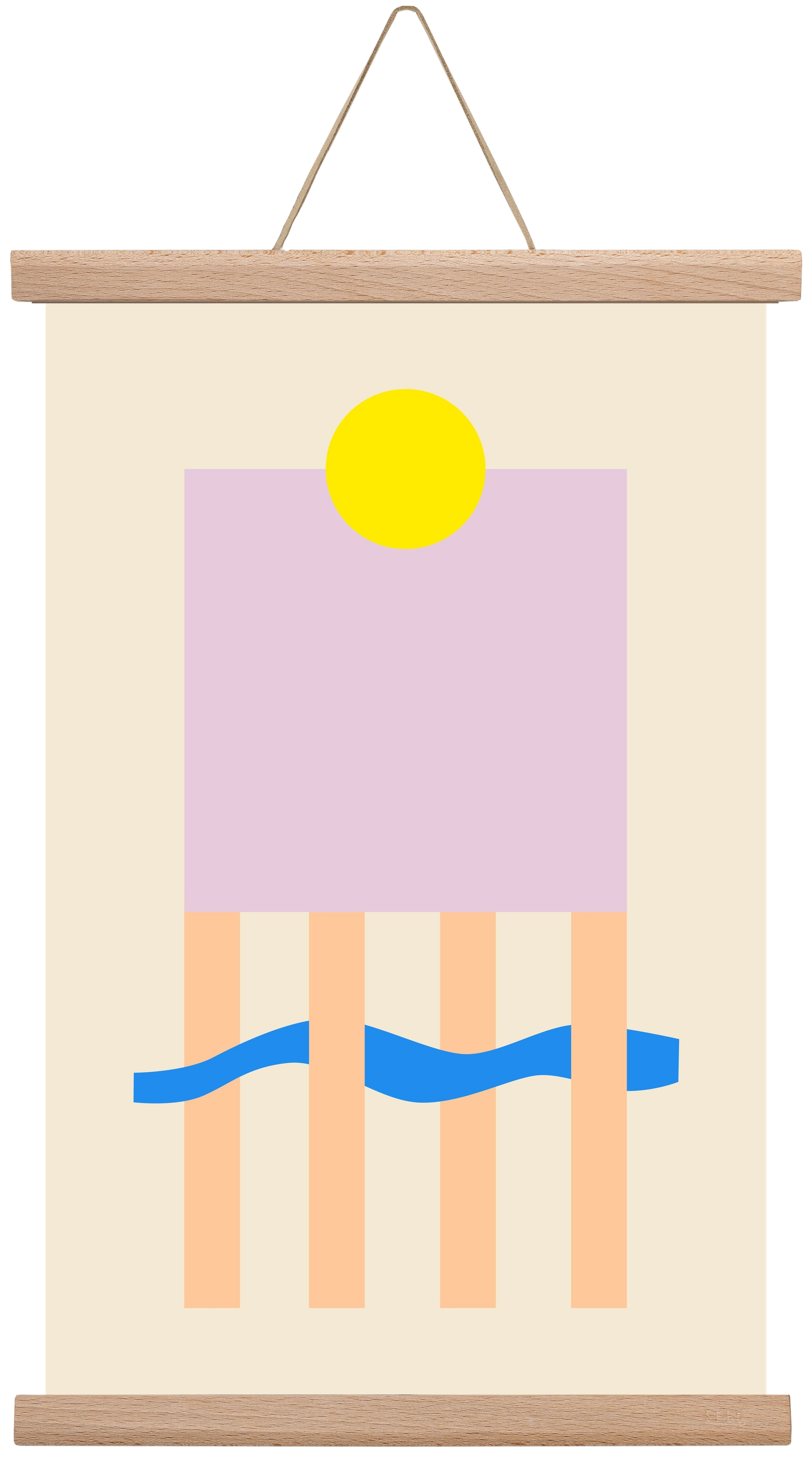 YELLOW AND LILAC, 30x45 cm (30x45 cm), Tölgy akasztó