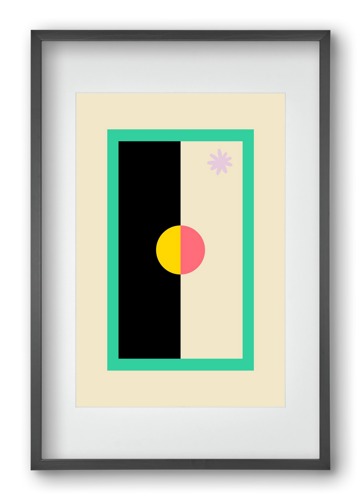 FLOWER FLAG, 40x60 cm (30x45 cm), Fekete keret, paszpartuval