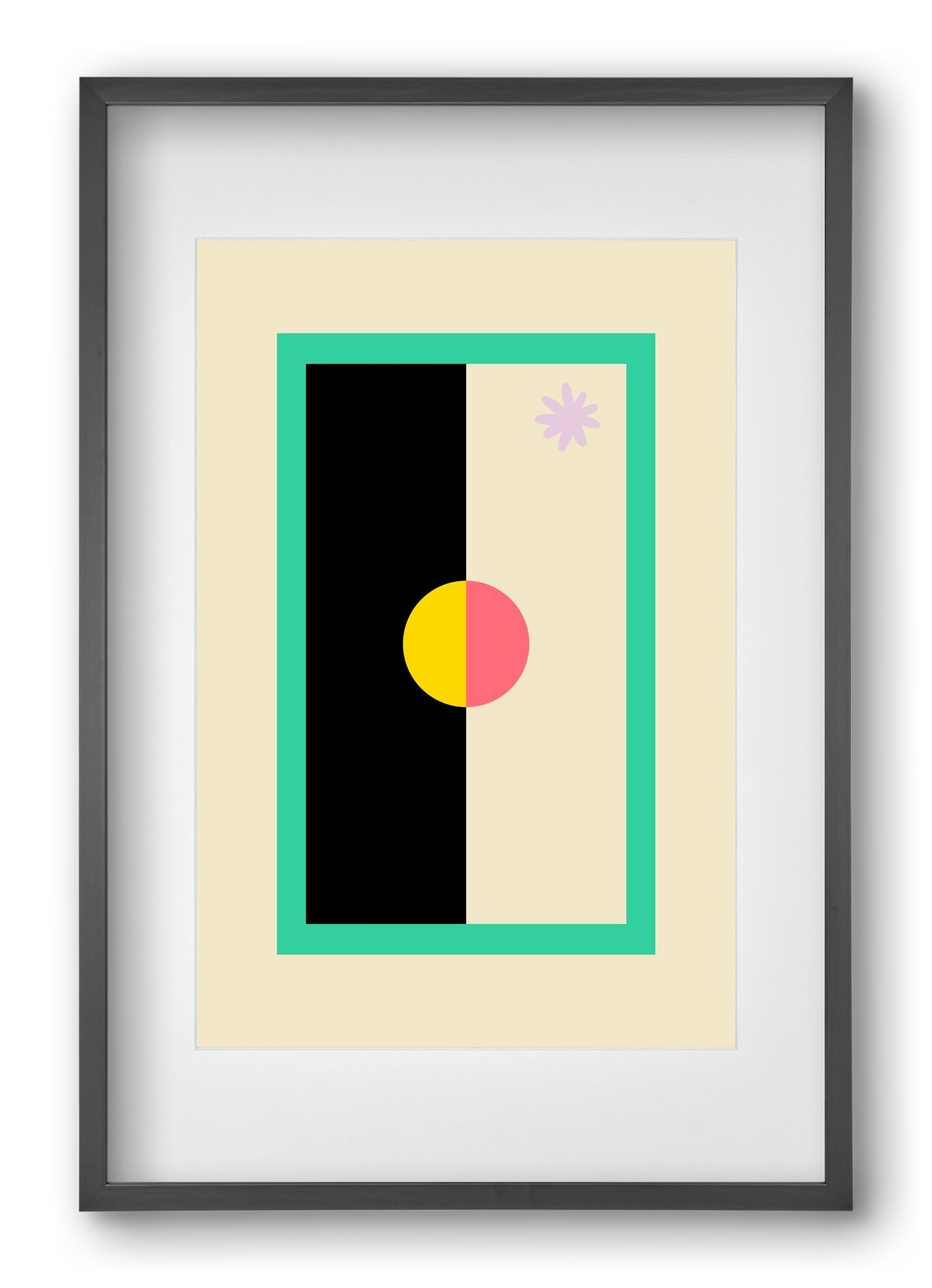 FLOWER FLAG, 40x60 cm (30x45 cm), Fekete keret, paszpartuval