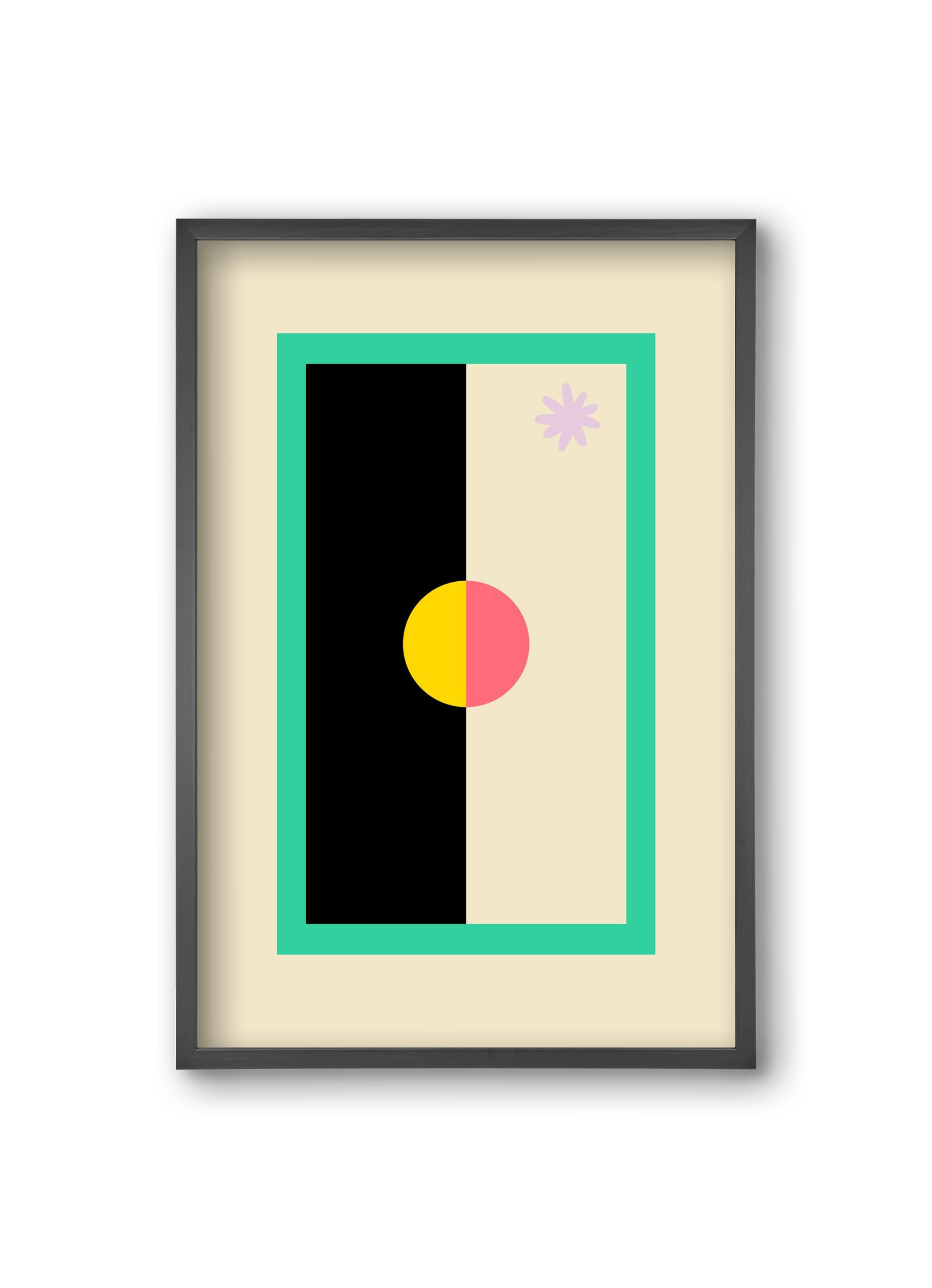 FLOWER FLAG, 20x30 cm (20x30 cm), Fekete keret