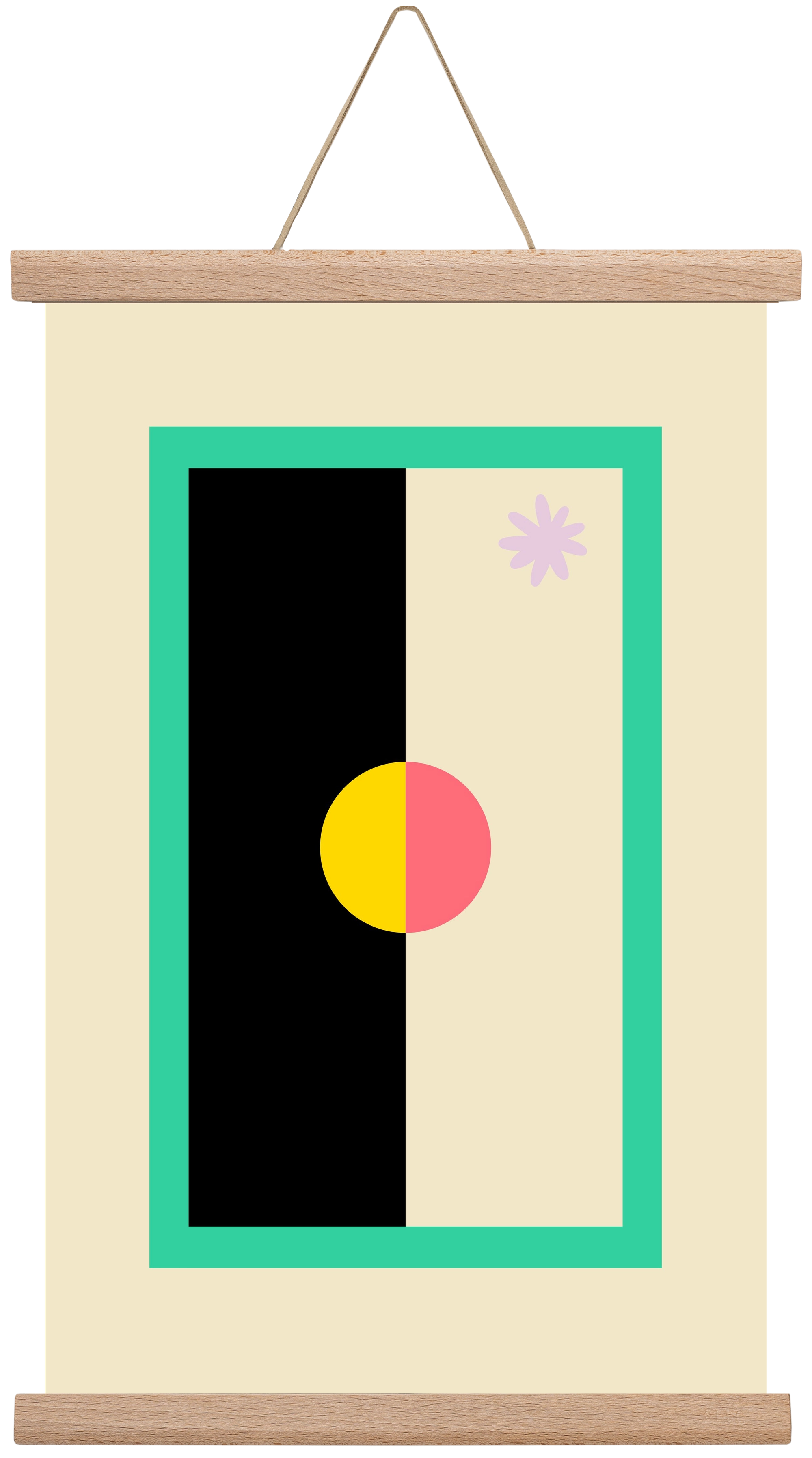 FLOWER FLAG, 30x45 cm (30x45 cm), Tölgy akasztó