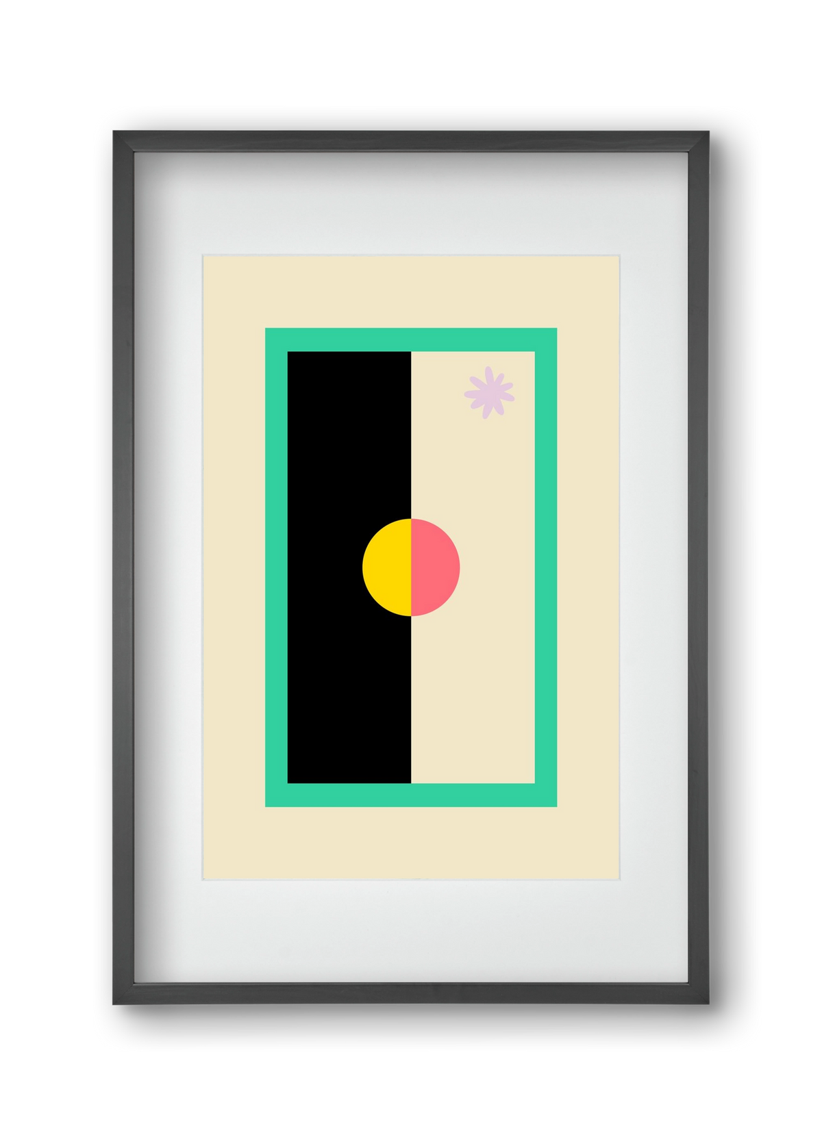 FLOWER FLAG, 30x45 cm (20x30 cm), Fekete keret, paszpartuval