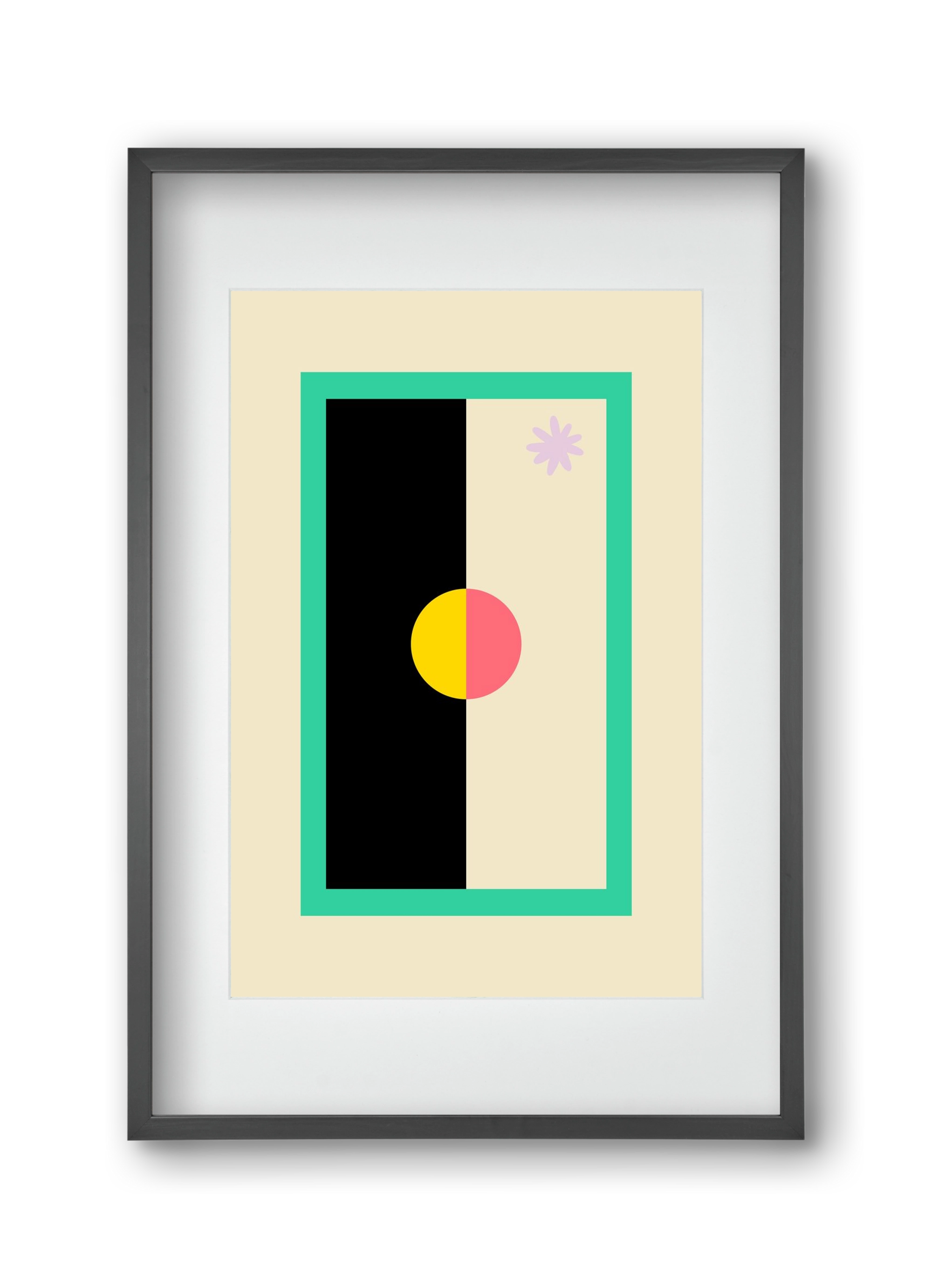 FLOWER FLAG, 30x45 cm (20x30 cm), Fekete keret, paszpartuval