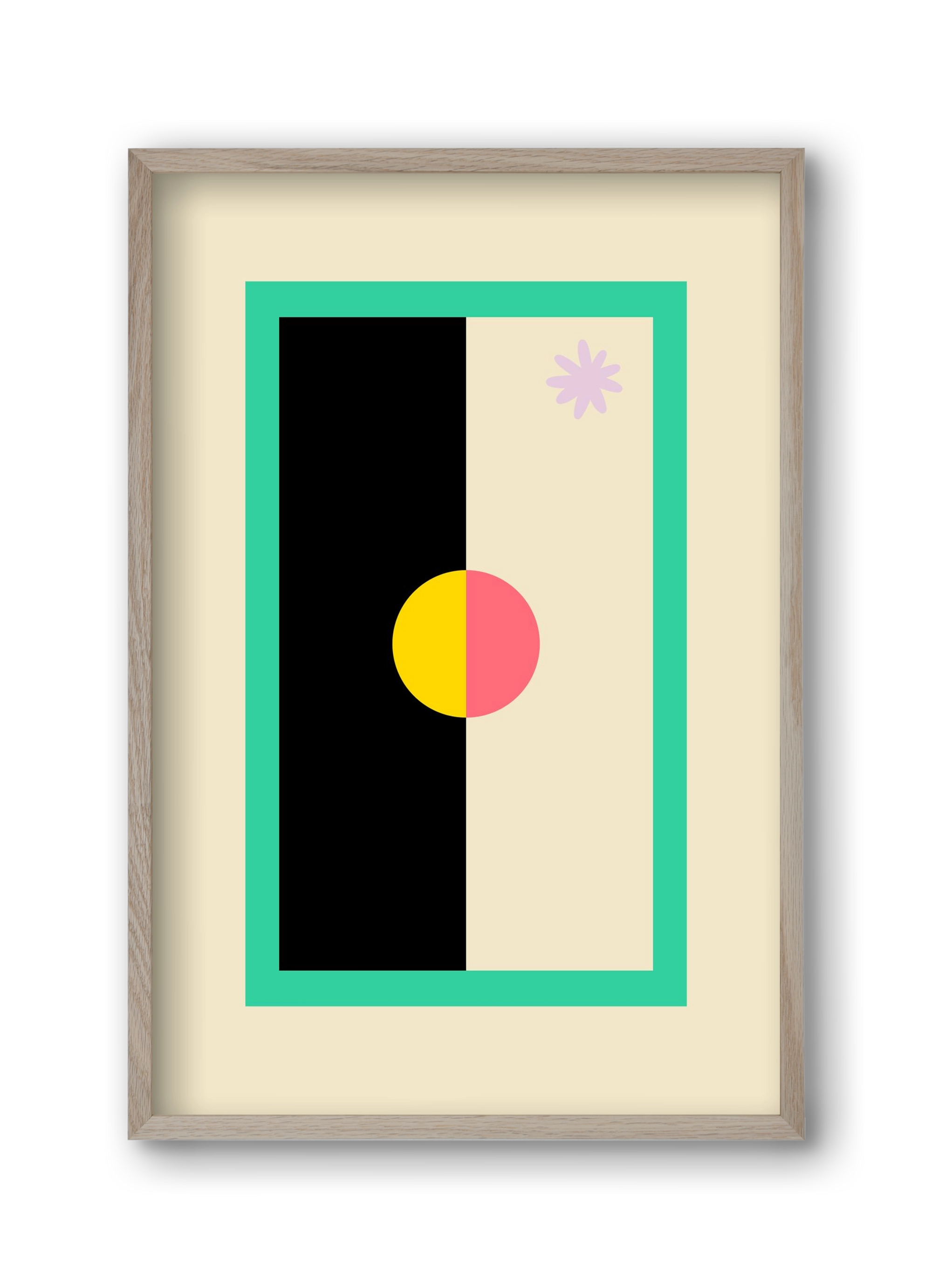 FLOWER FLAG, 30x45 cm (30x45 cm), Tölgy keret