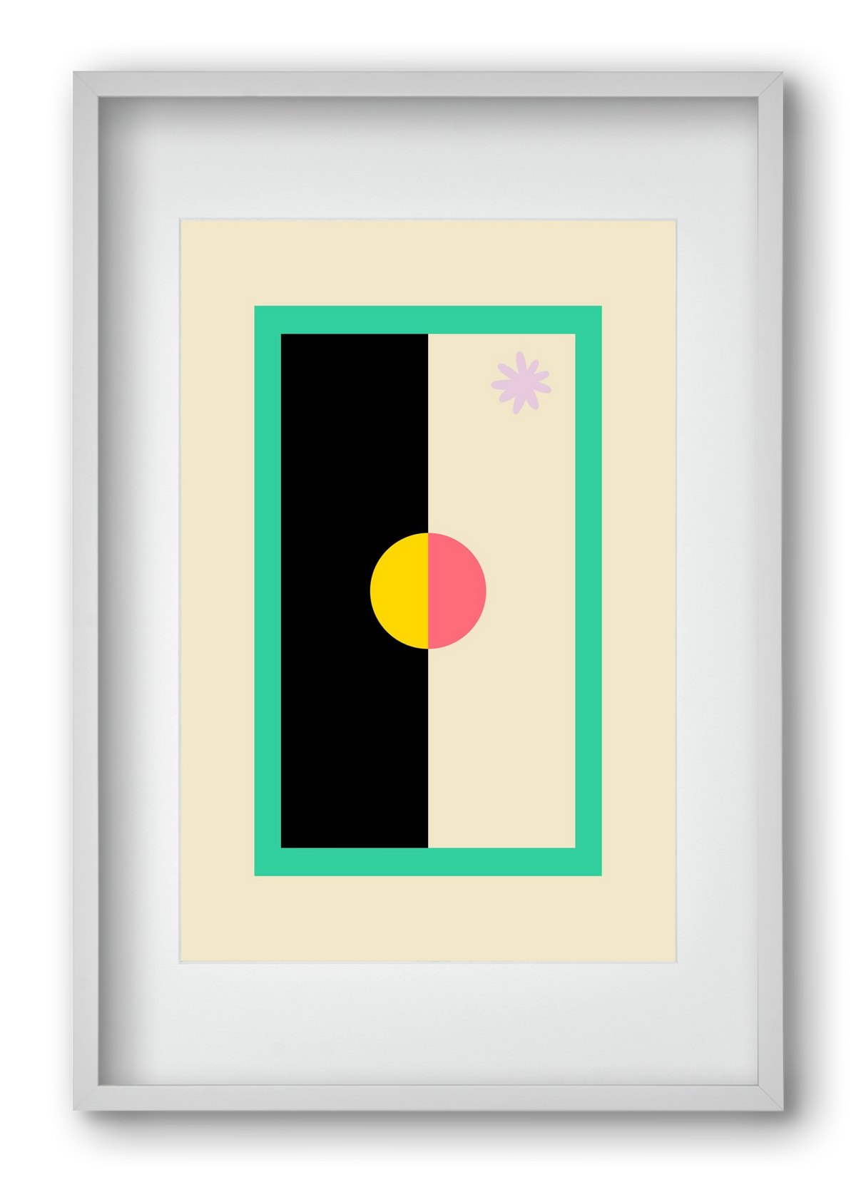 FLOWER FLAG, 40x60 cm (30x45 cm), Fehér keret, paszpartuval