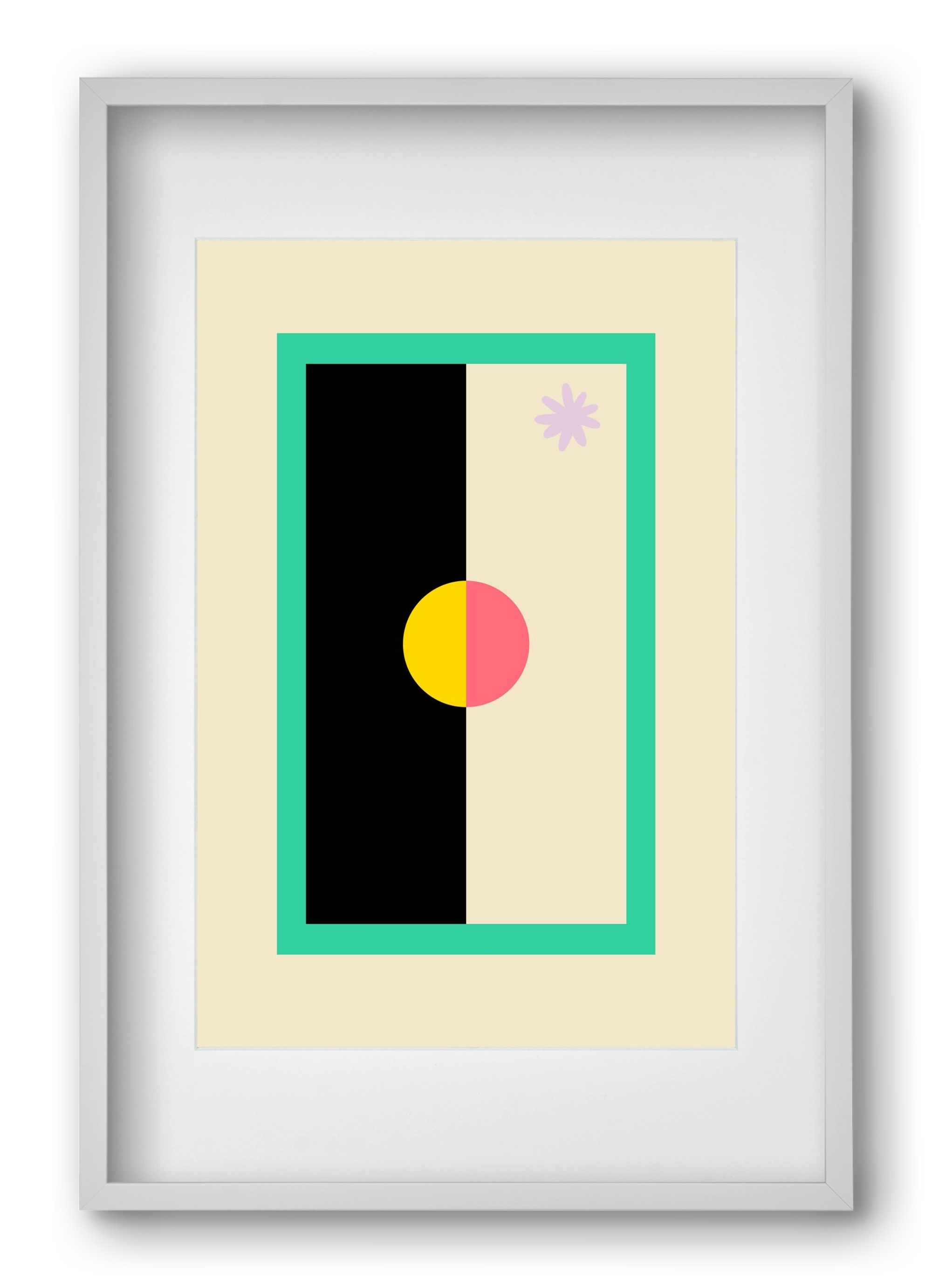 FLOWER FLAG, 40x60 cm (30x45 cm), Fehér keret, paszpartuval