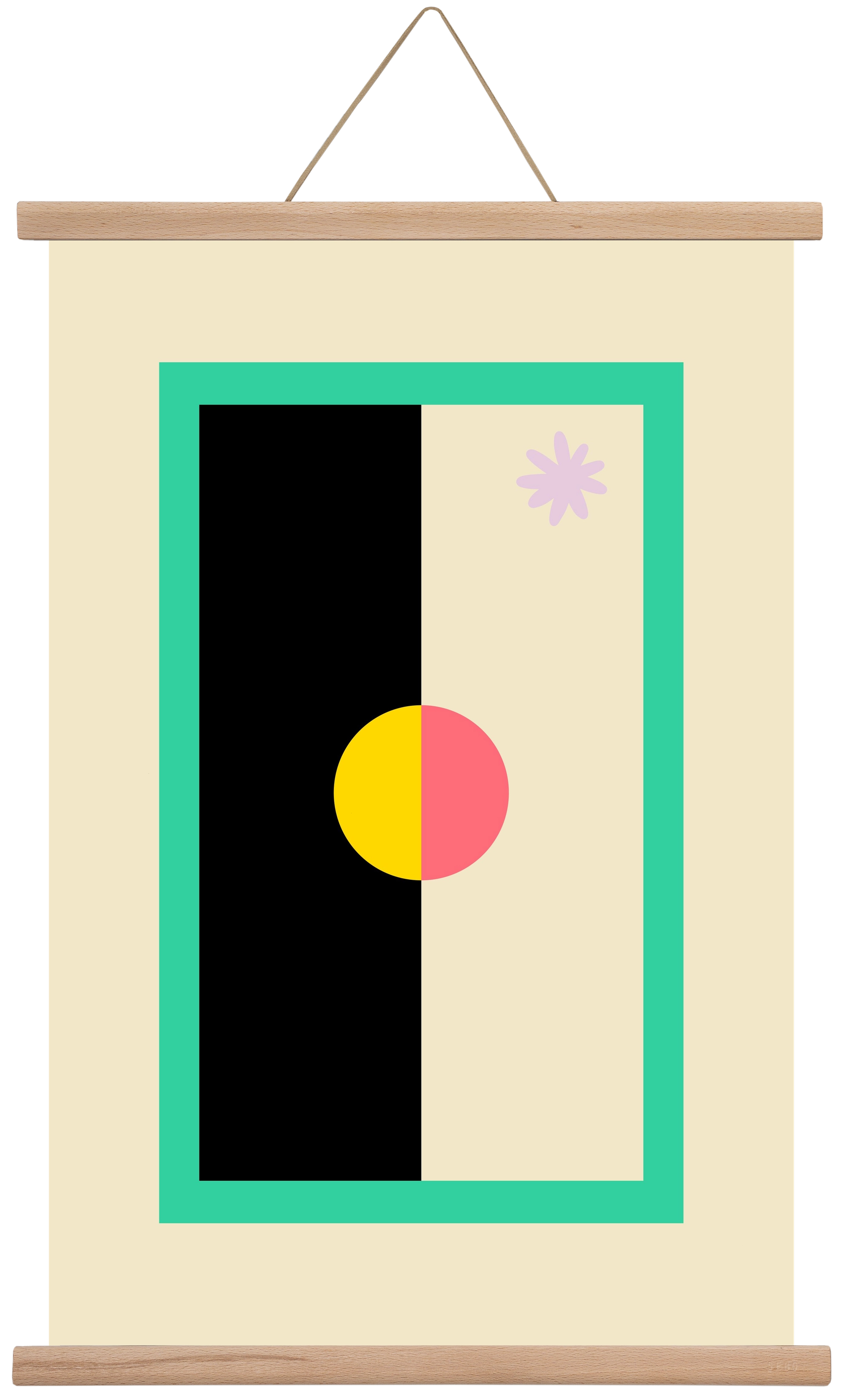 FLOWER FLAG, 40x60 cm (40x60 cm), Tölgy akasztó