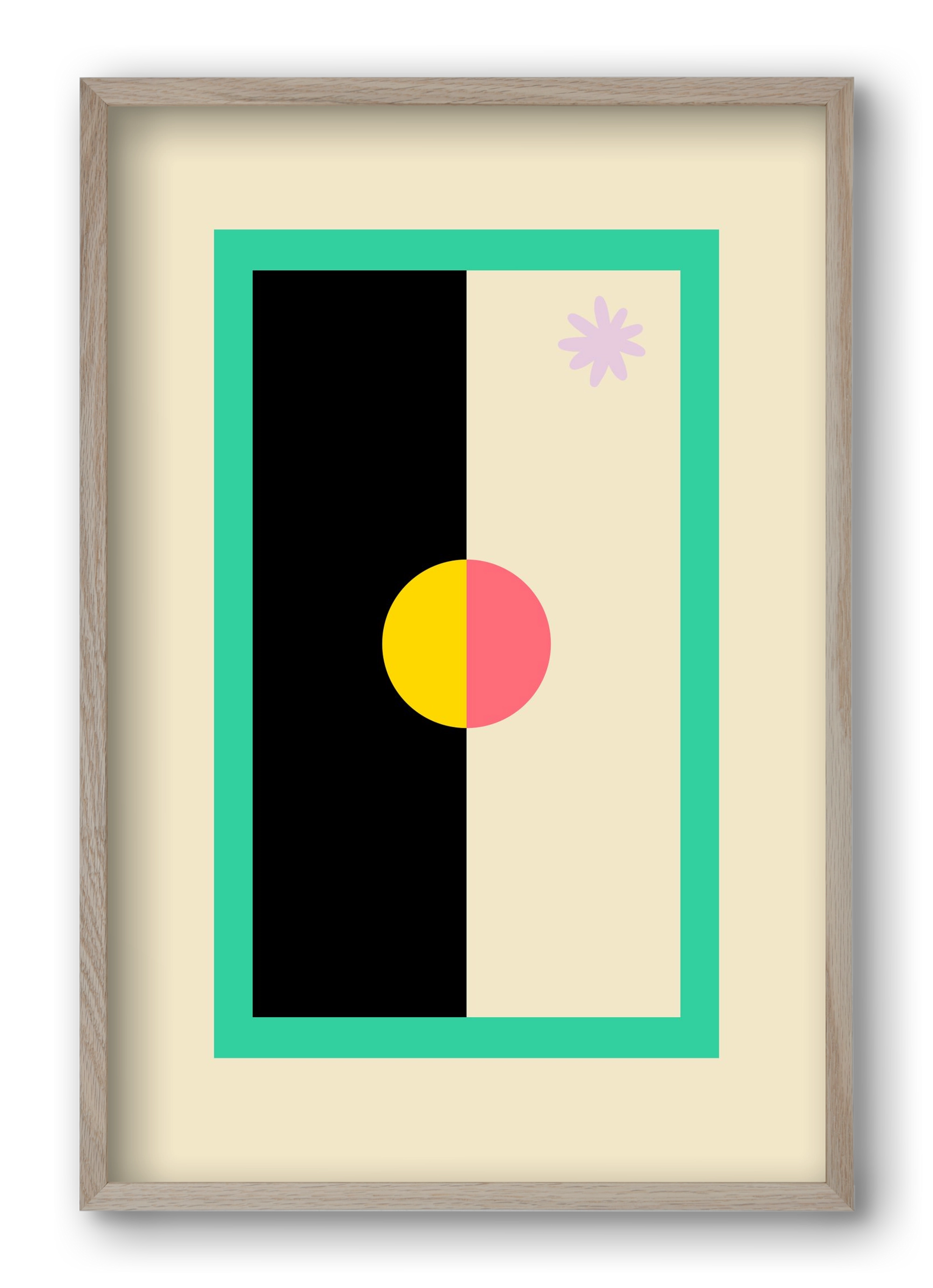 FLOWER FLAG, 40x60 cm (40x60 cm), Tölgy keret