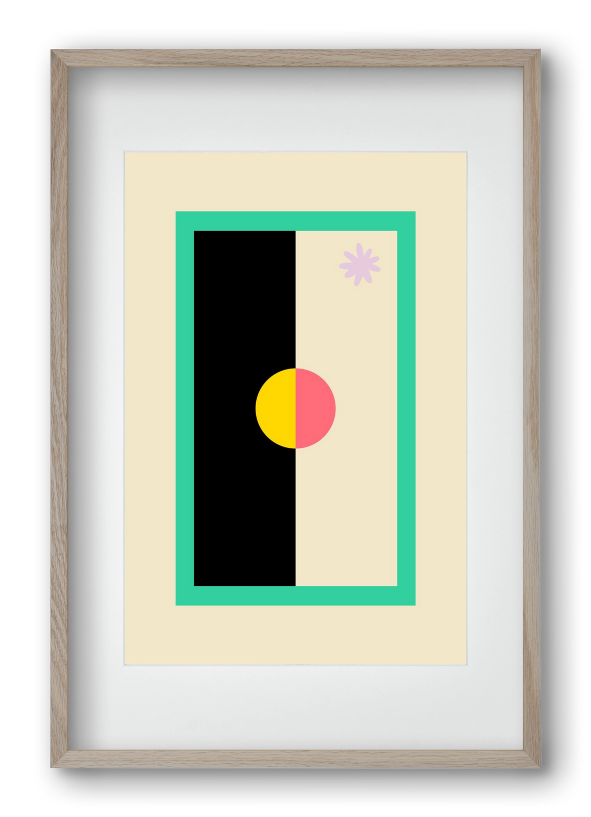 FLOWER FLAG, 40x60 cm (30x45 cm), Tölgy keret, paszpartuval