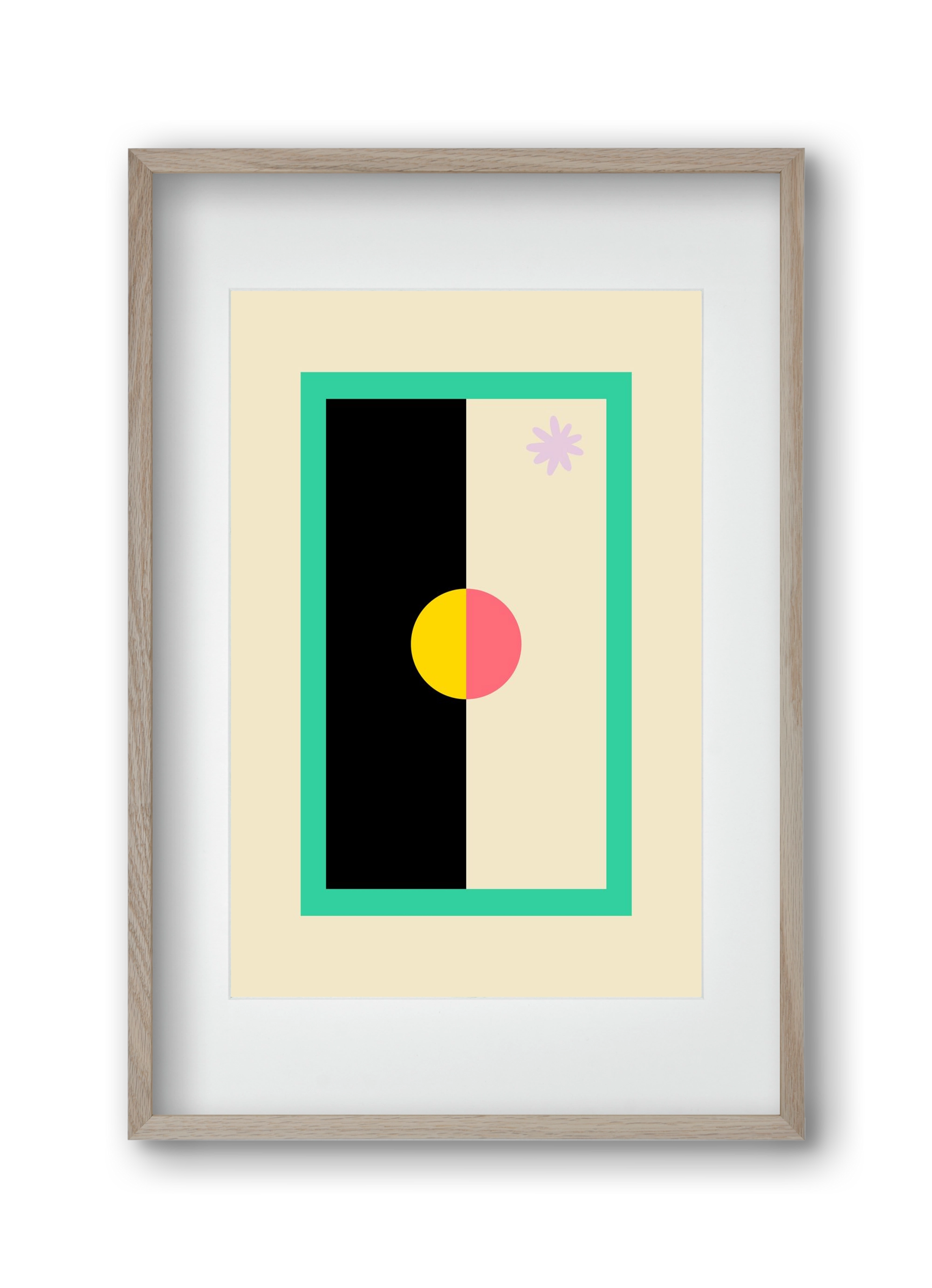 FLOWER FLAG, 30x45 cm (20x30 cm), Tölgy keret, paszpartuval