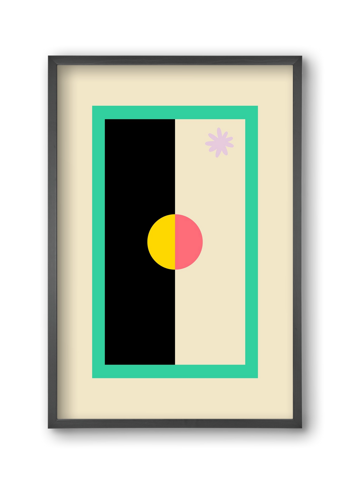 FLOWER FLAG, 30x45 cm (30x45 cm), Fekete keret