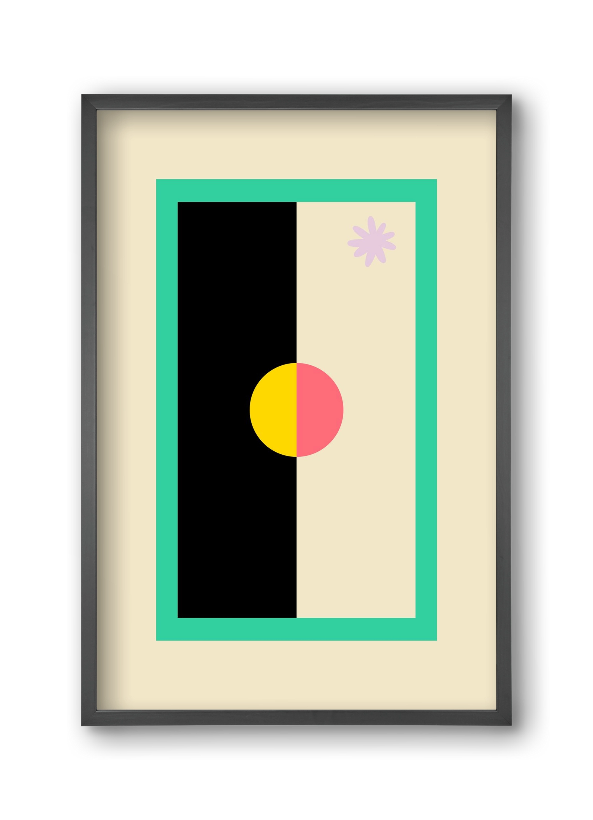 FLOWER FLAG, 30x45 cm (30x45 cm), Fekete keret