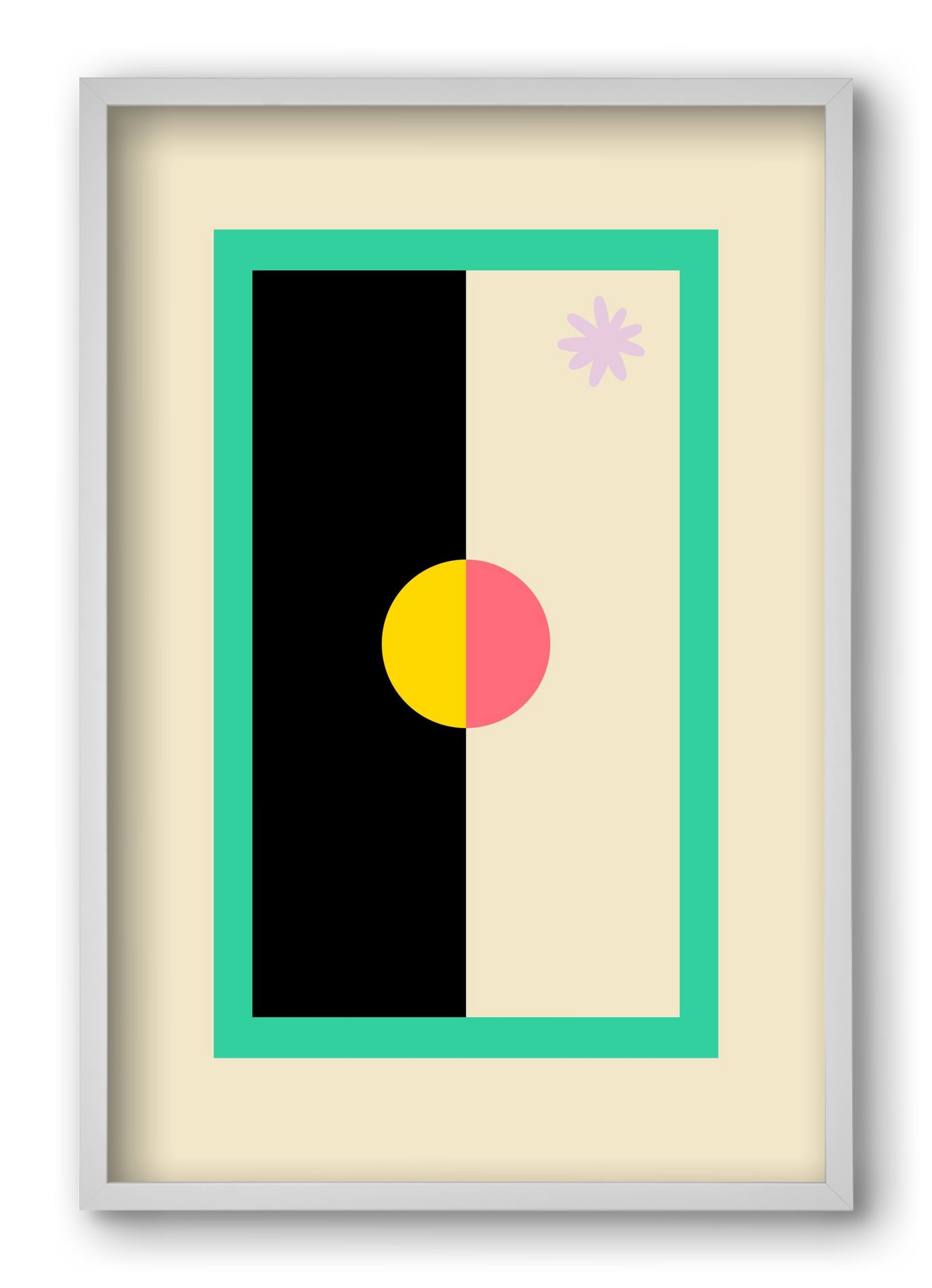 FLOWER FLAG, 40x60 cm (40x60 cm), Fehér keret