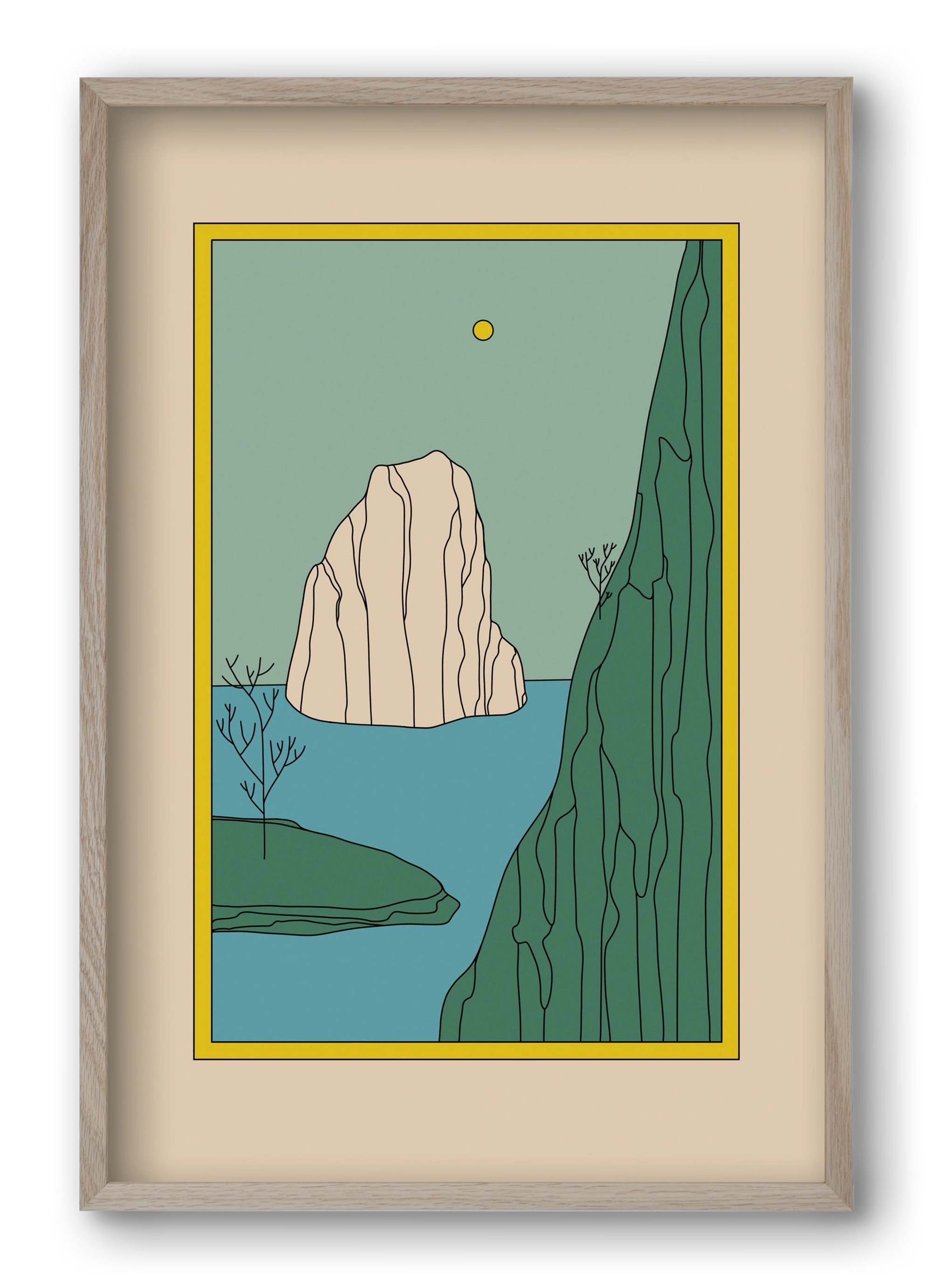 HERE, 40x60 cm (40x60 cm), Tölgy keret