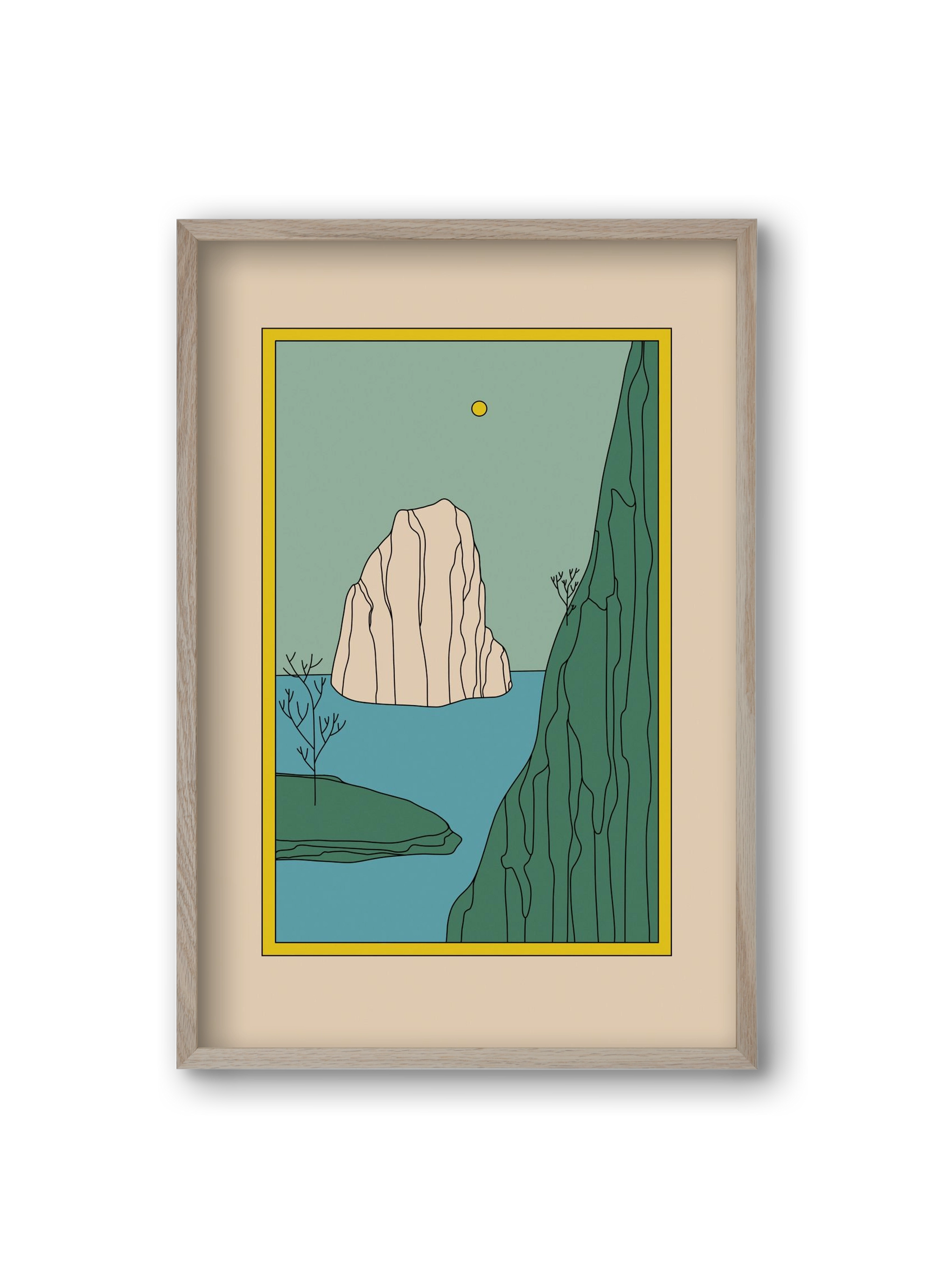 HERE, 20x30 cm (20x30 cm), Tölgy keret