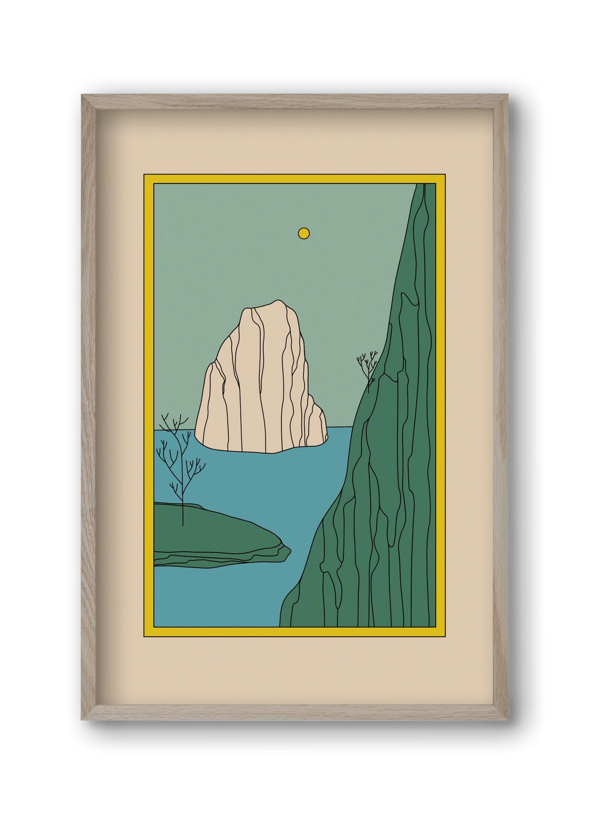 HERE, 30x45 cm (30x45 cm), Tölgy keret