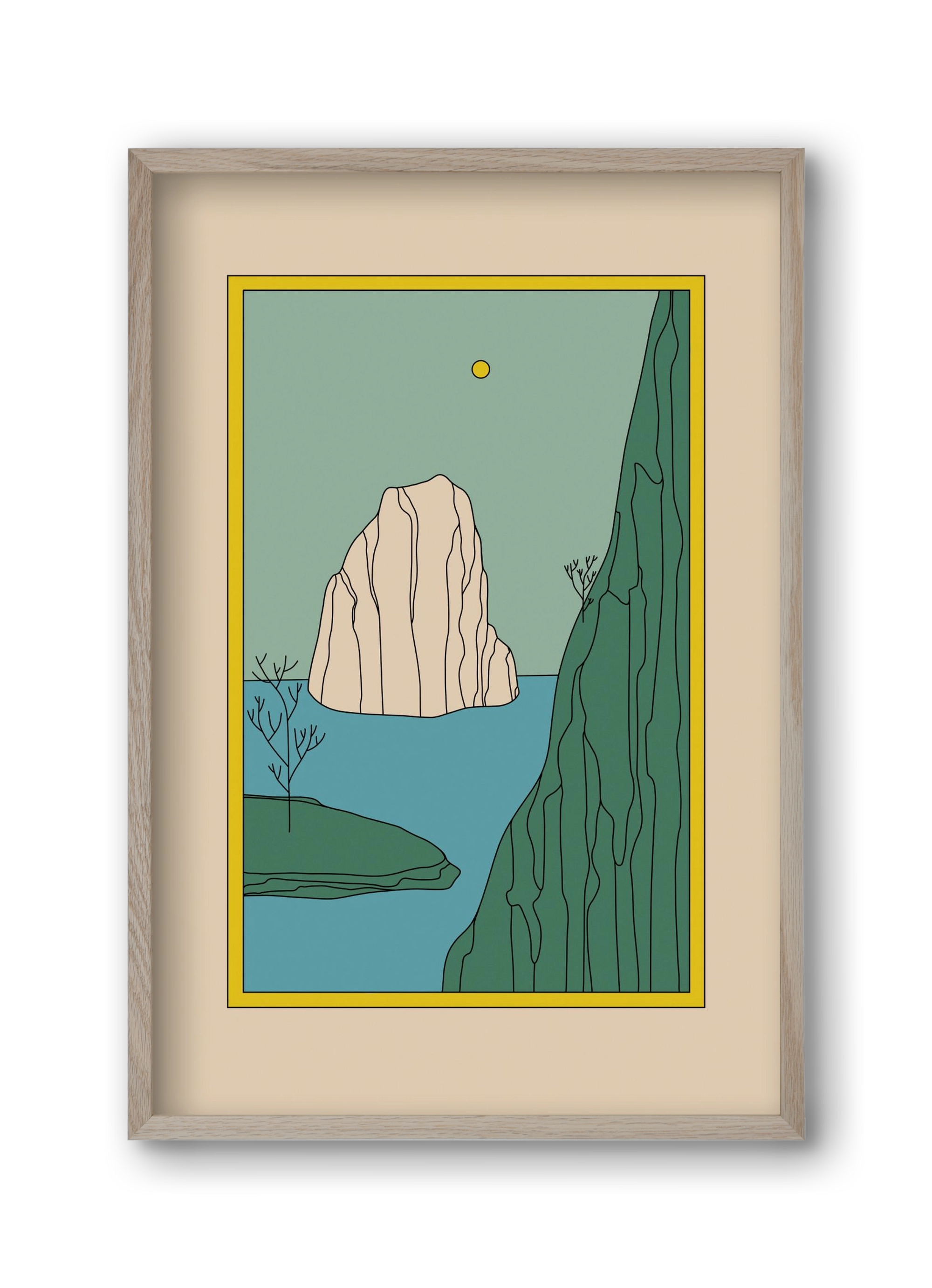 HERE, 30x45 cm (30x45 cm), Tölgy keret