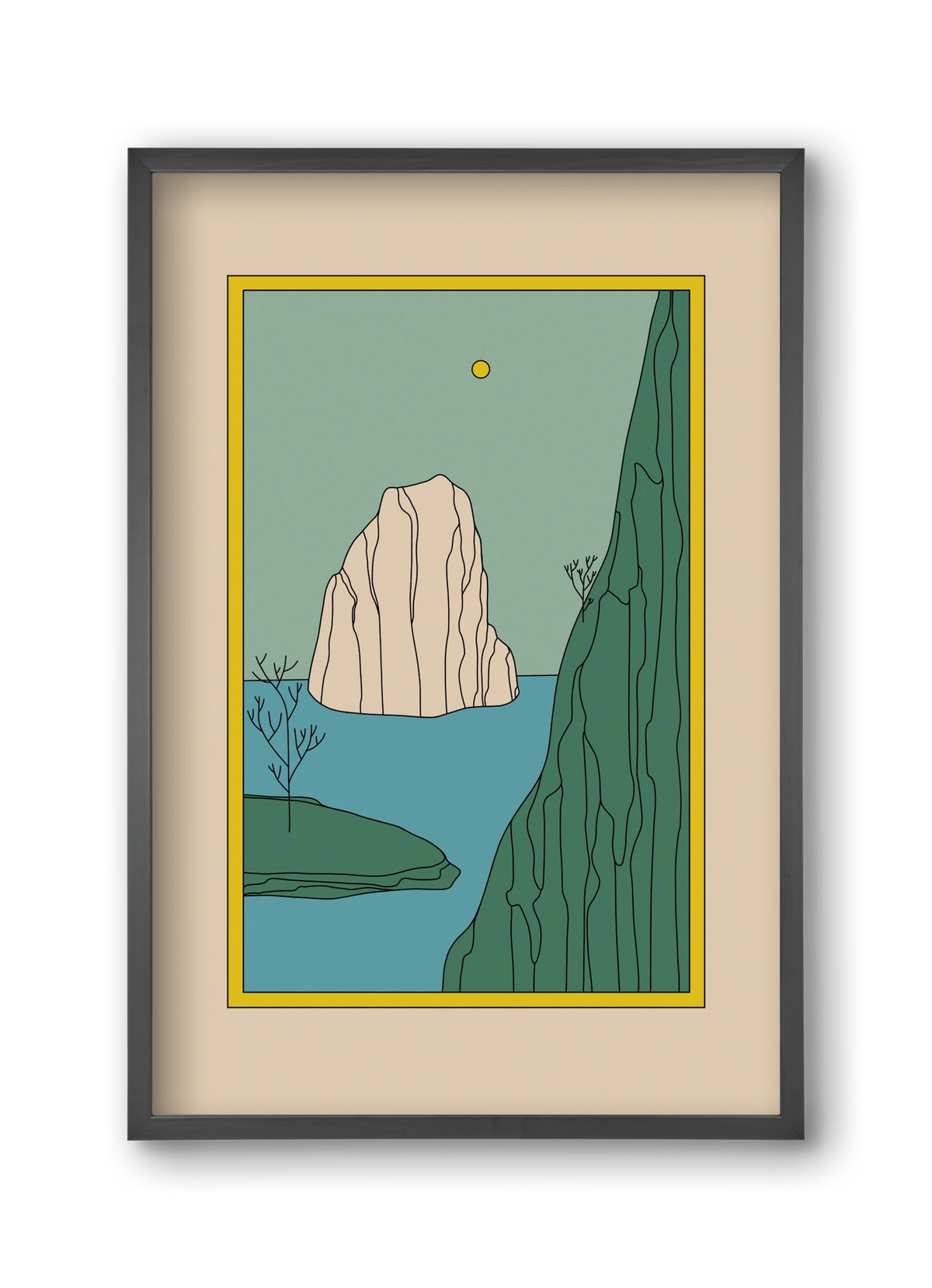 HERE, 30x45 cm (30x45 cm), Fekete keret