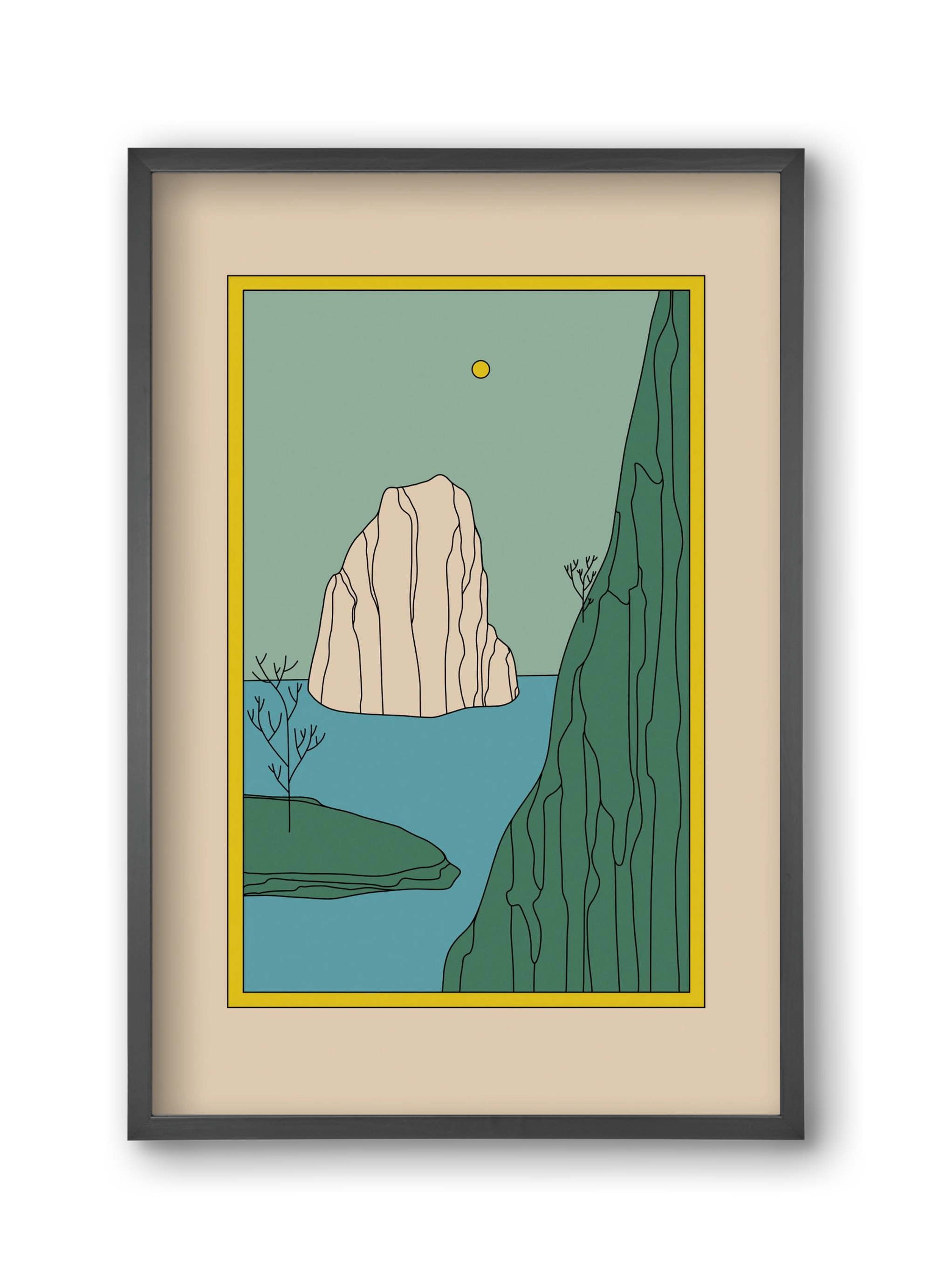 HERE, 30x45 cm (30x45 cm), Fekete keret