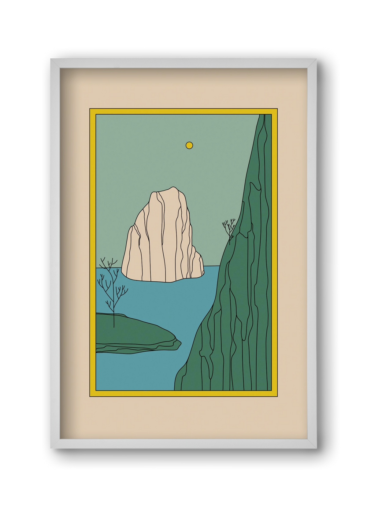 HERE, 30x45 cm (30x45 cm), Fehér keret