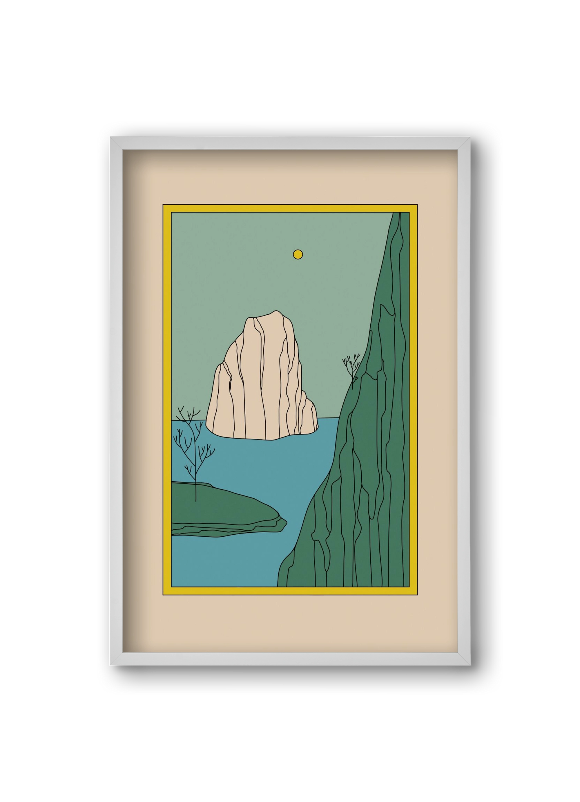 HERE, 20x30 cm (20x30 cm), Fehér keret