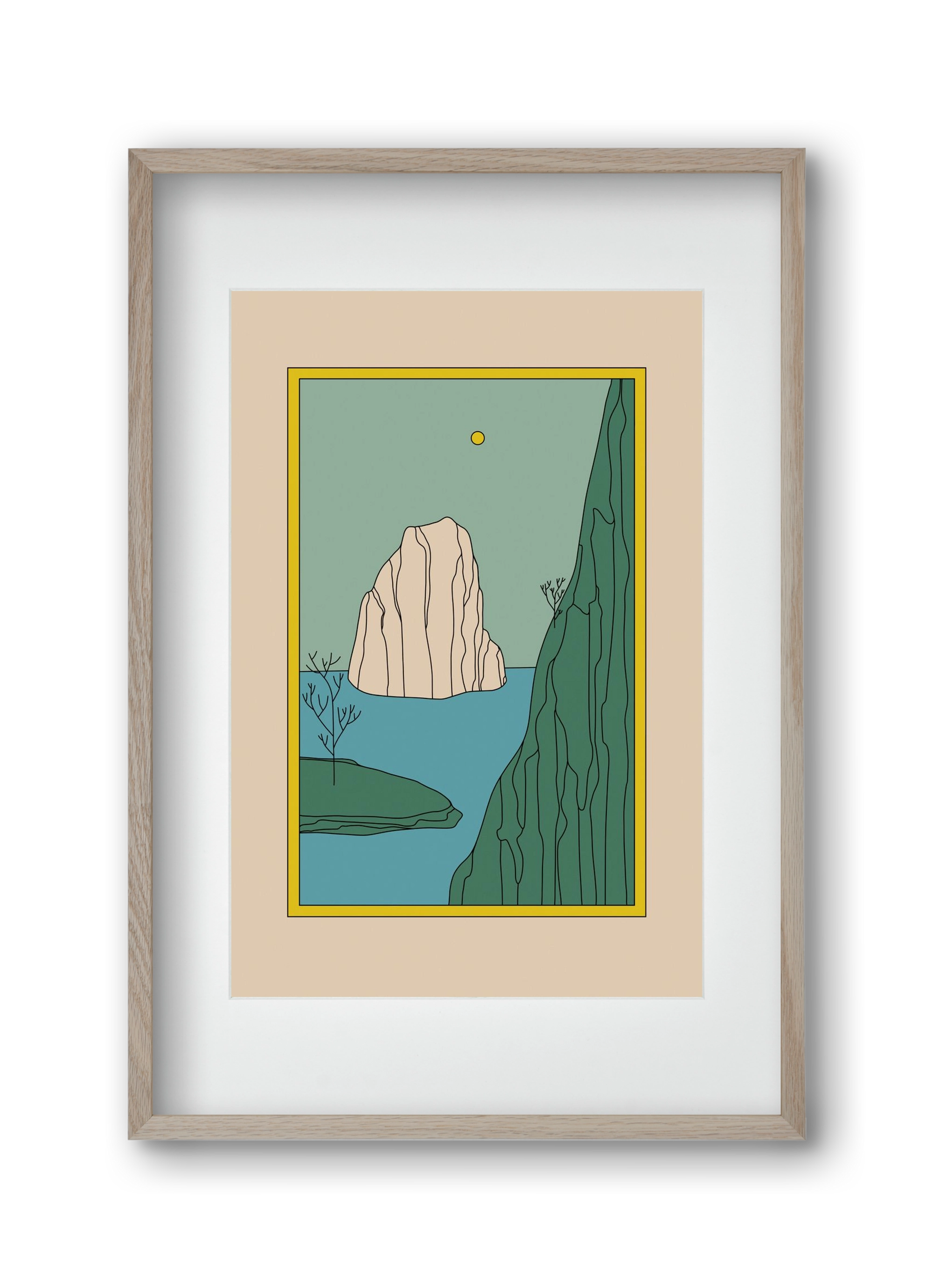 HERE, 30x45 cm (20x30 cm), Tölgy keret, paszpartuval