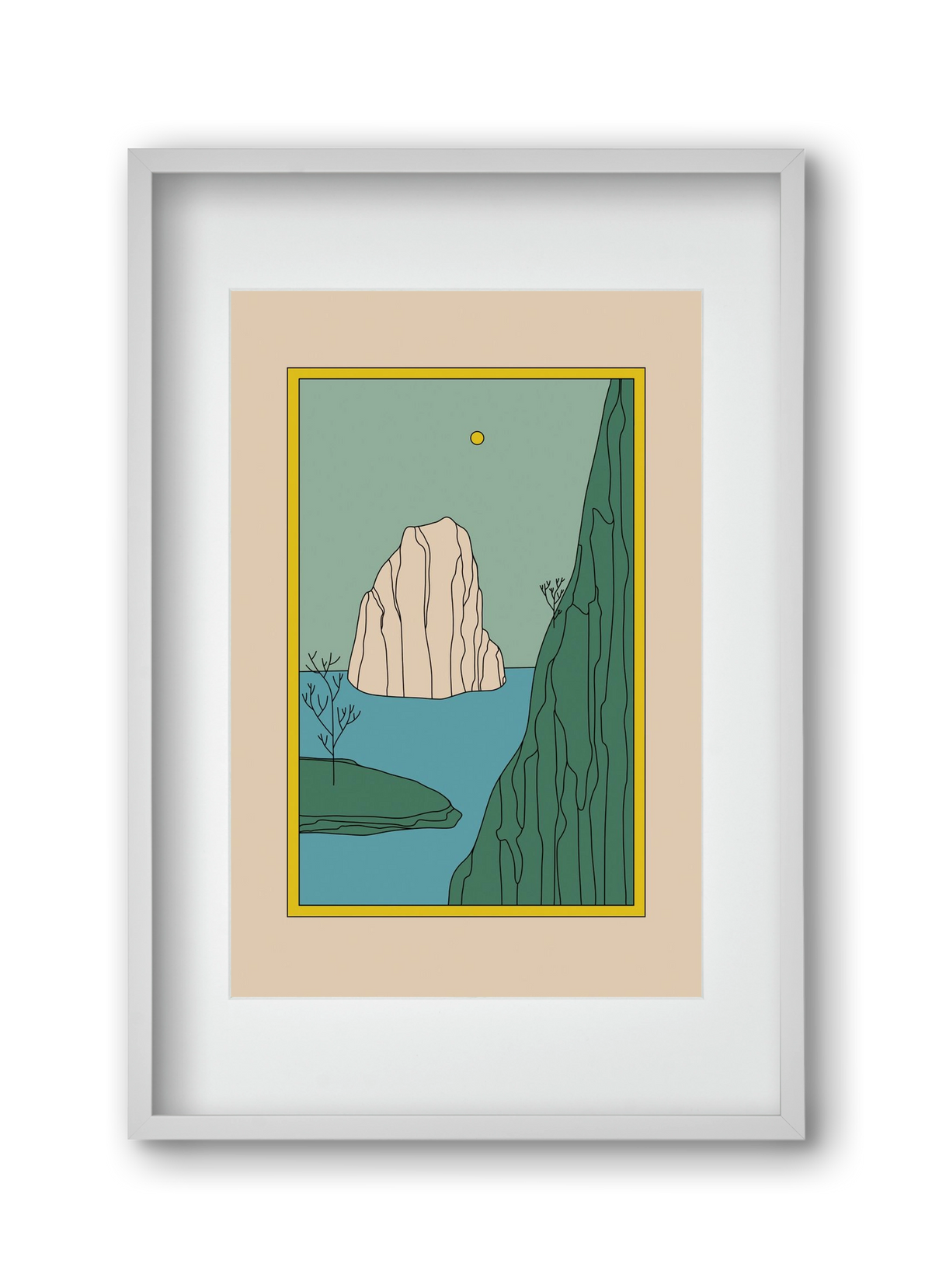 HERE, 30x45 cm (20x30 cm), Fehér keret, paszpartuval