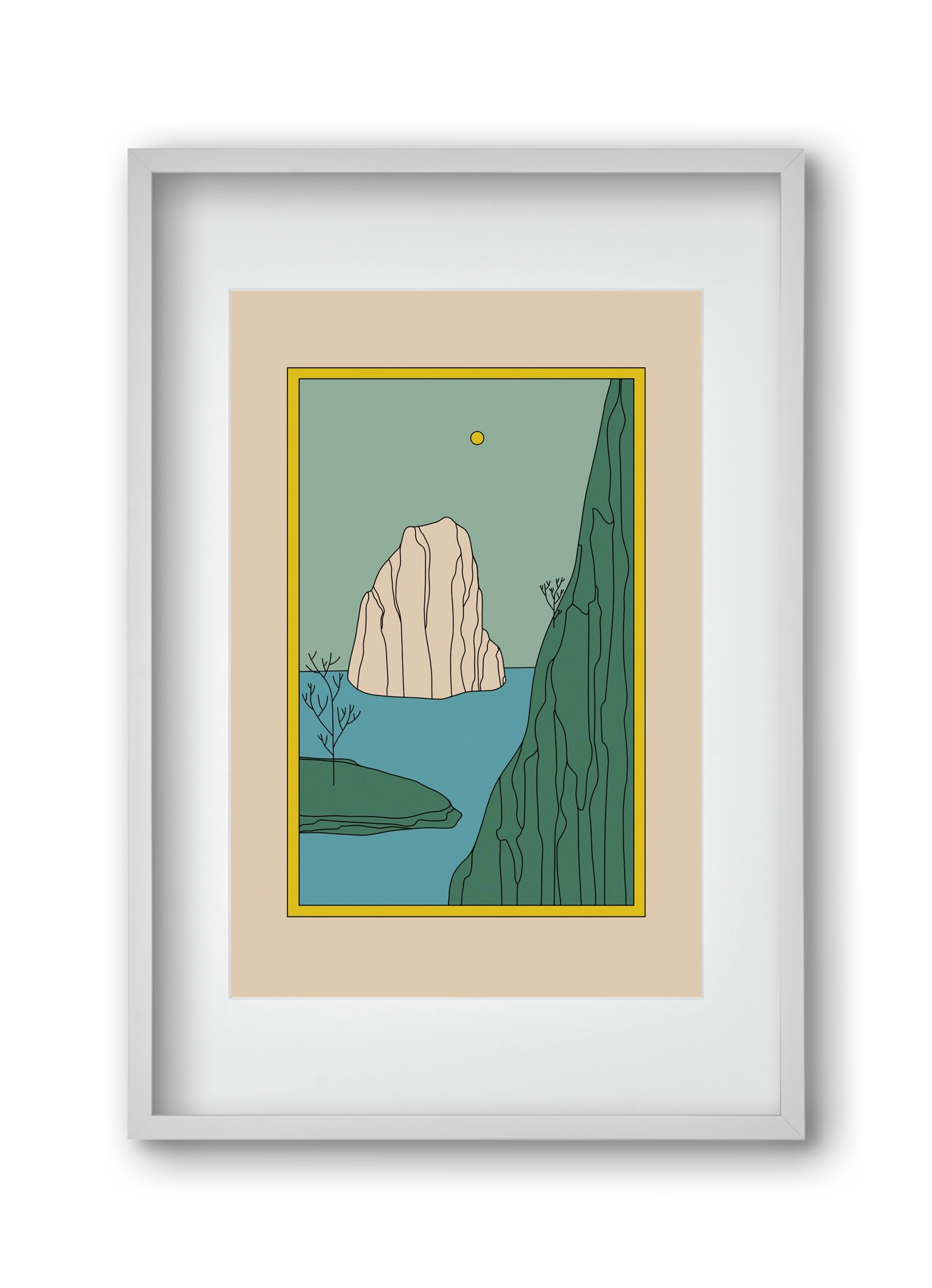 HERE, 30x45 cm (20x30 cm), Fehér keret, paszpartuval