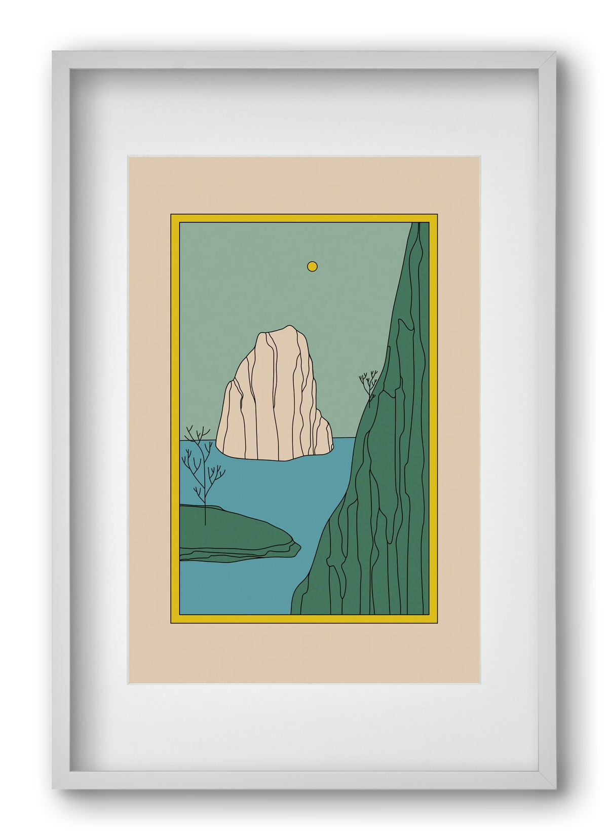 HERE, 40x60 cm (30x45 cm), Fehér keret, paszpartuval