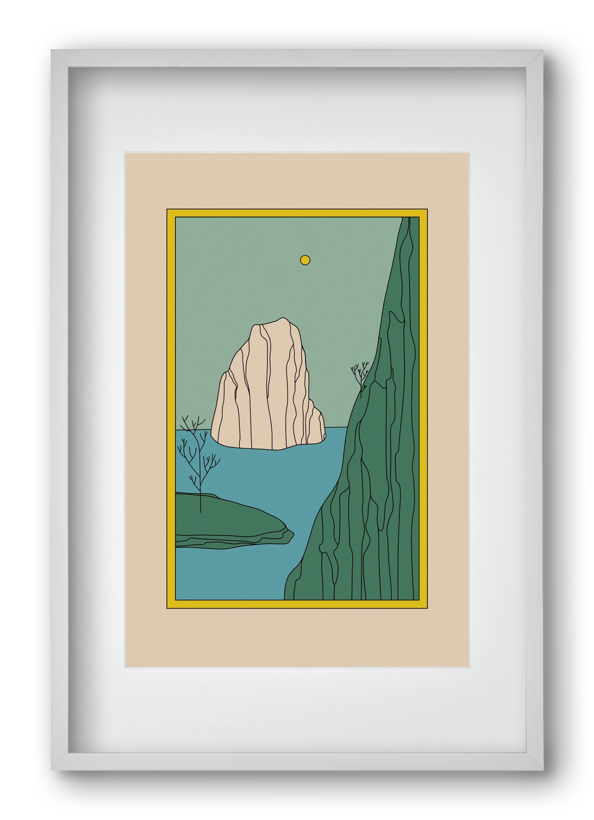 HERE, 40x60 cm (30x45 cm), Fehér keret, paszpartuval