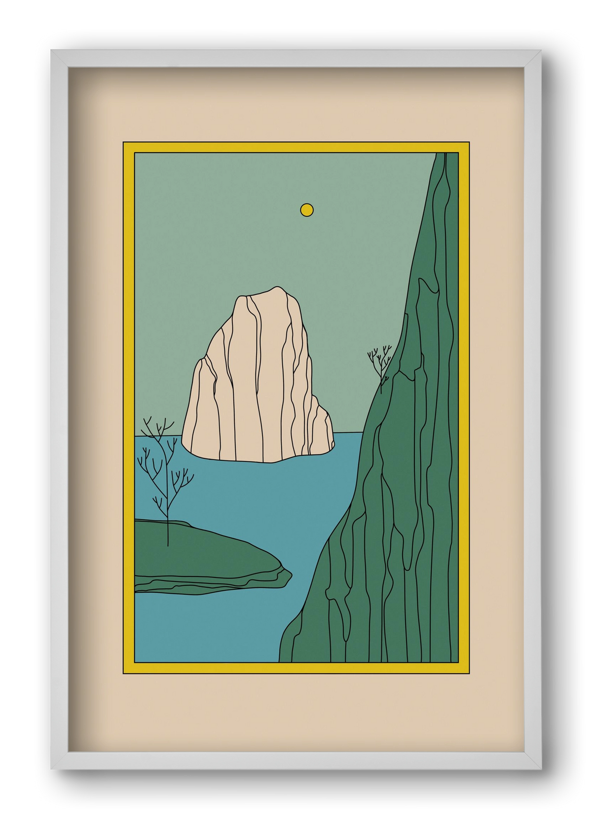 HERE, 40x60 cm (40x60 cm), Fehér keret