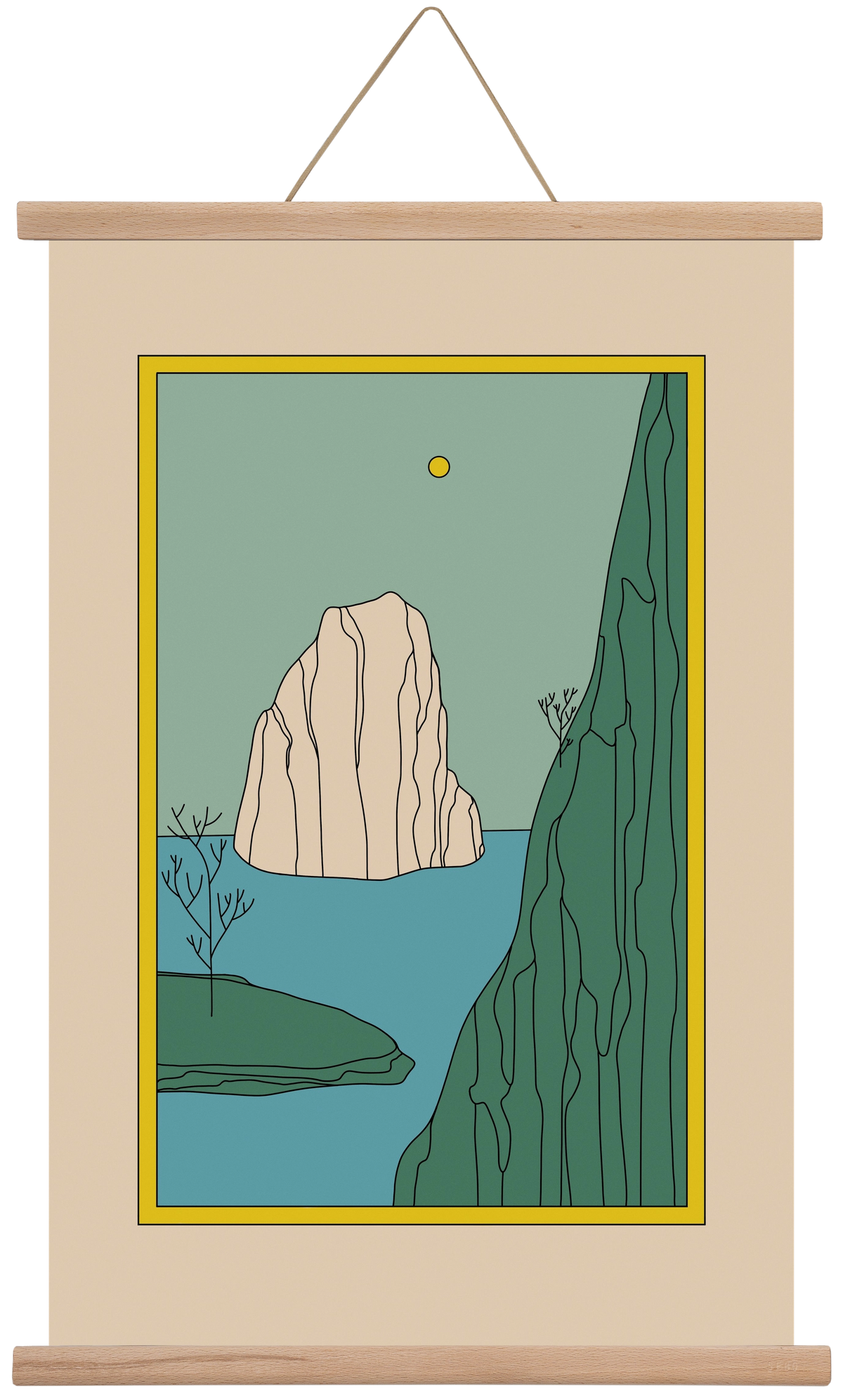 HERE, 40x60 cm (40x60 cm), Tölgy akasztó