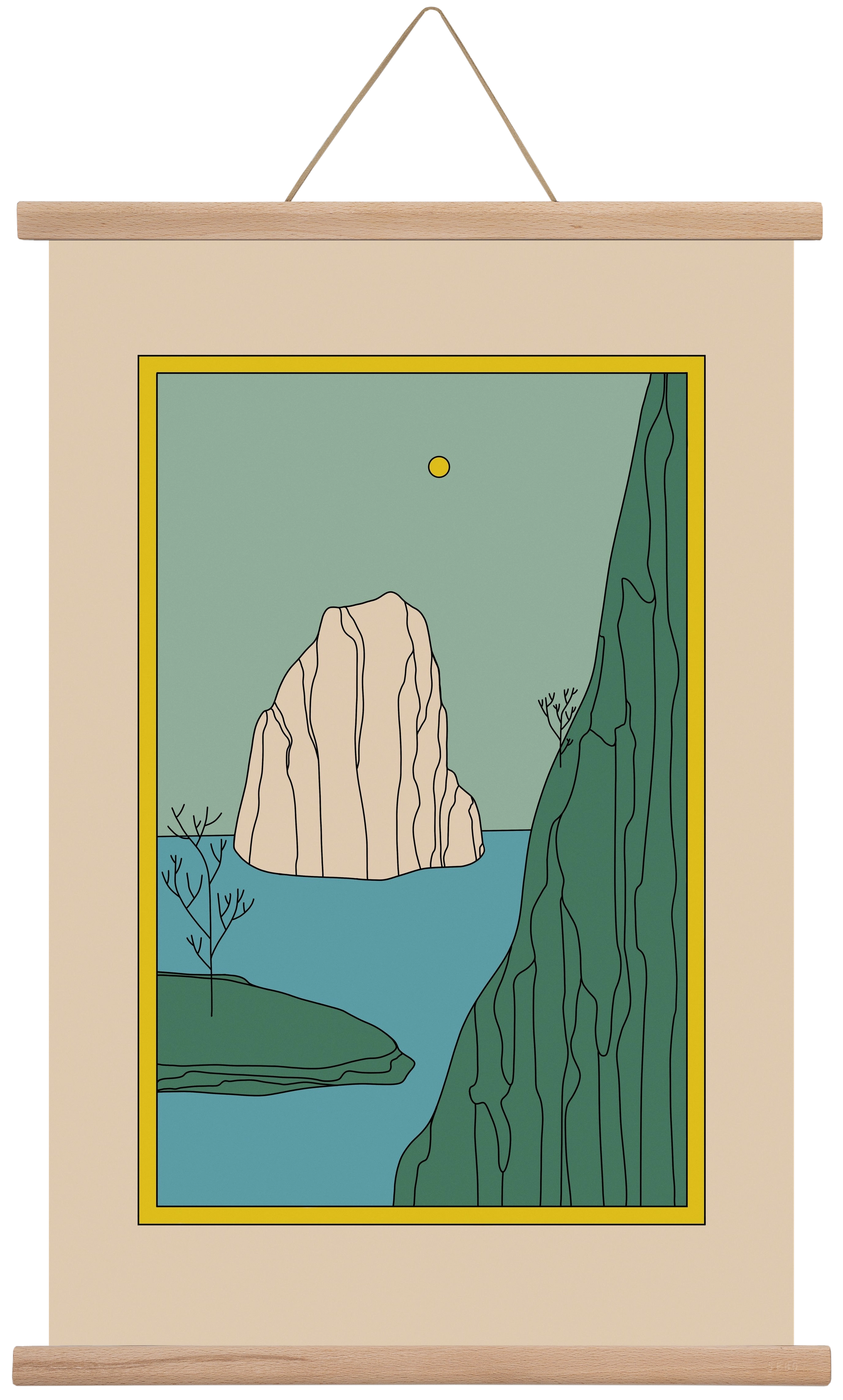 HERE, 40x60 cm (40x60 cm), Tölgy akasztó