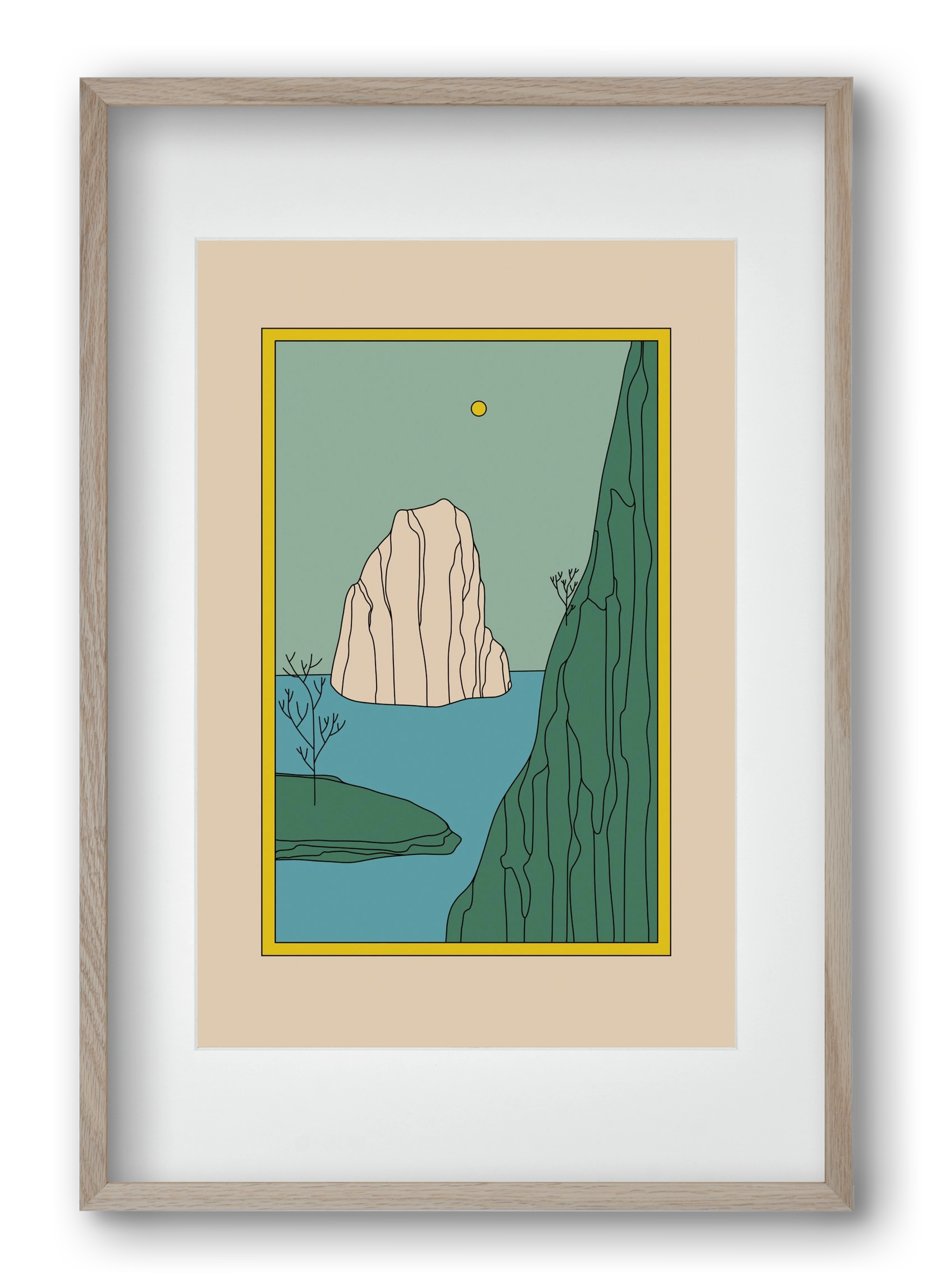 HERE, 40x60 cm (30x45 cm), Tölgy keret, paszpartuval