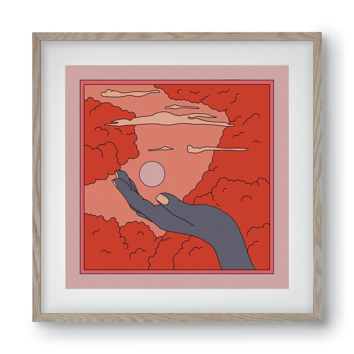 SVET, 40x40 cm (30x30 cm), Tölgy keret, paszpartuval