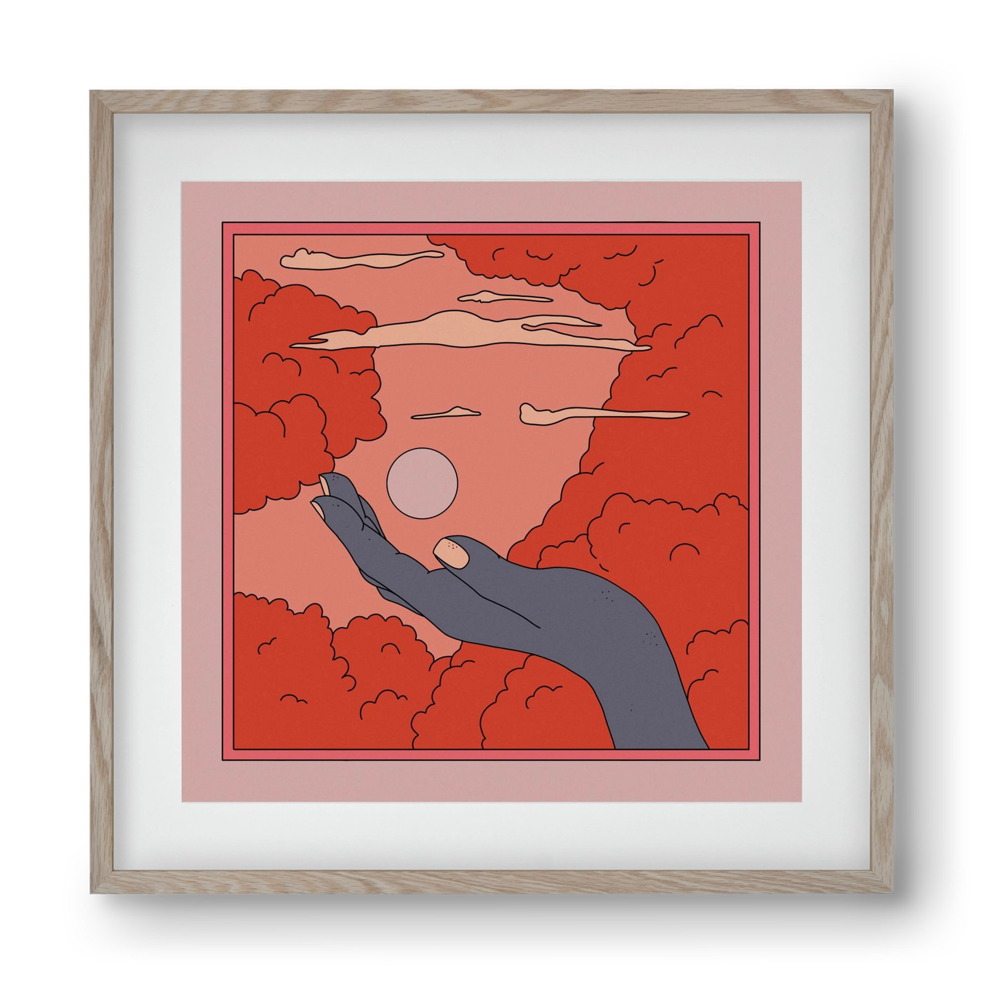 SVET, 40x40 cm (30x30 cm), Tölgy keret, paszpartuval